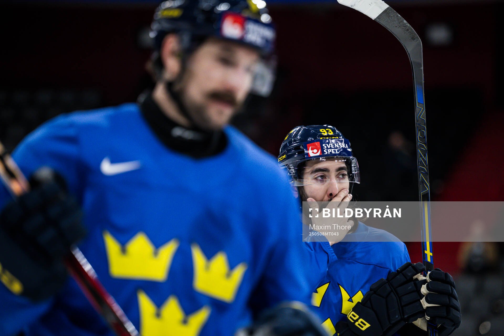 Mika Zibanejad of Sweden at a practice session