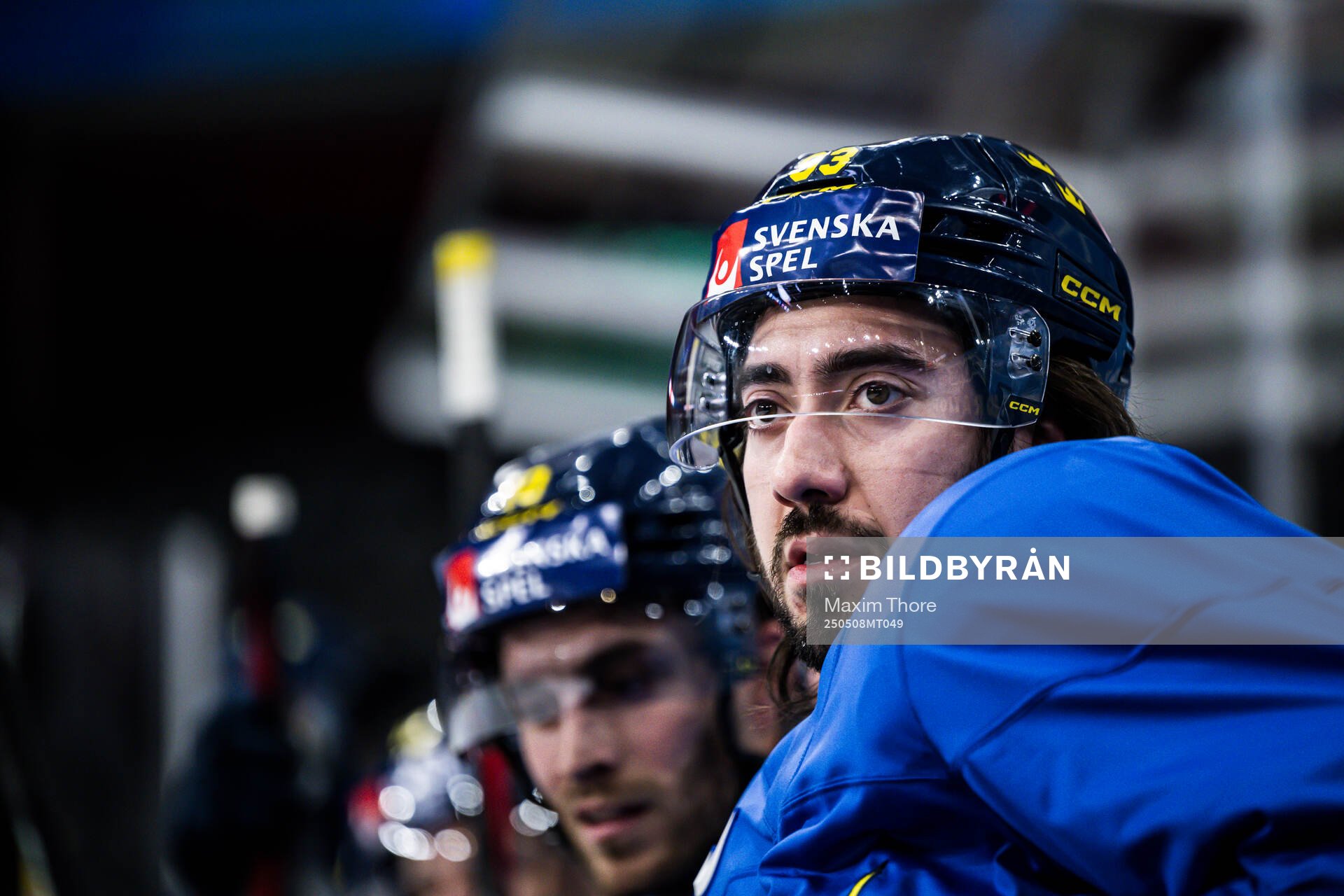 Mika Zibanejad of Sweden at a practice session