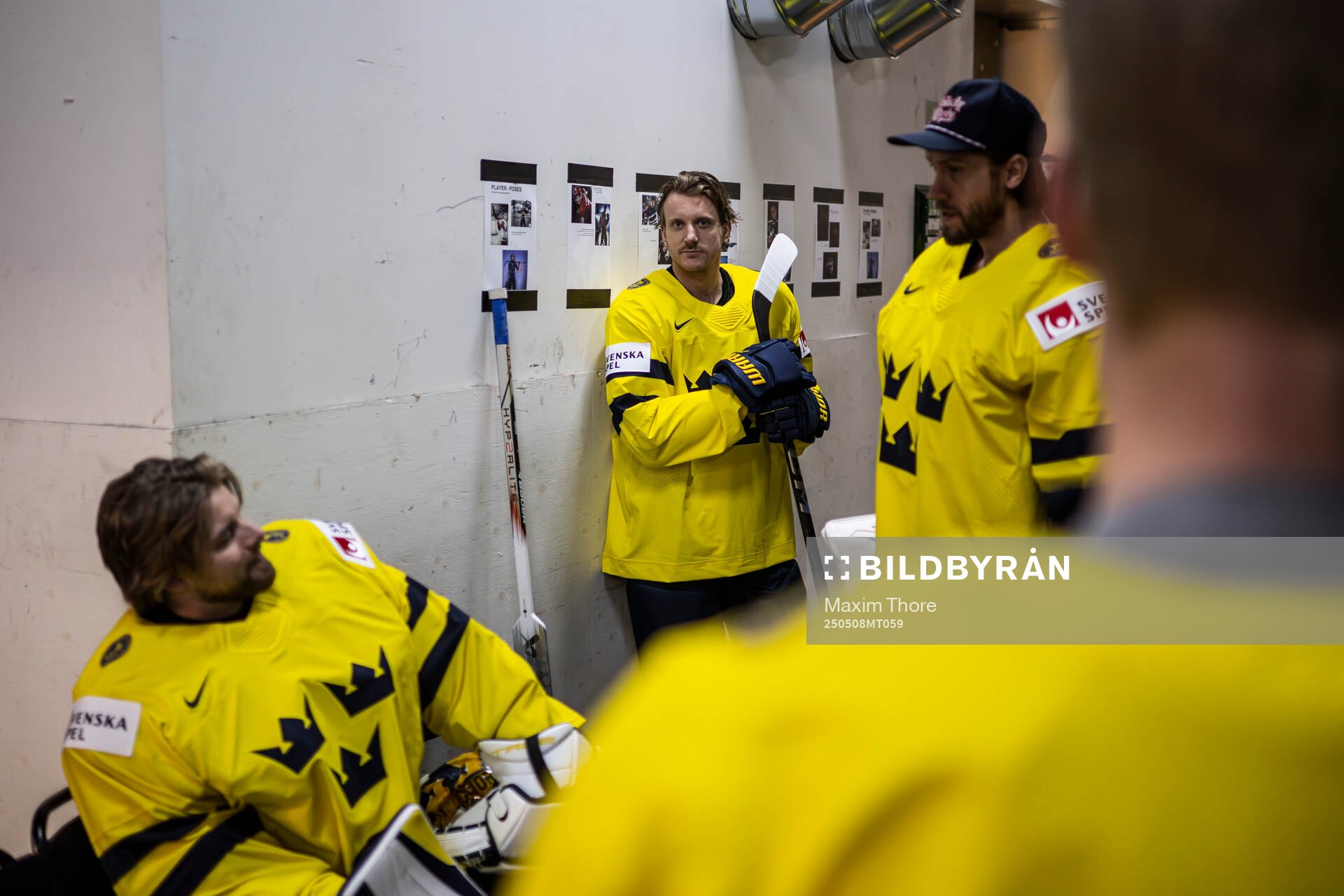 Goaltender Samuel Ersson, Jonas Brodin and goaltender Jacob