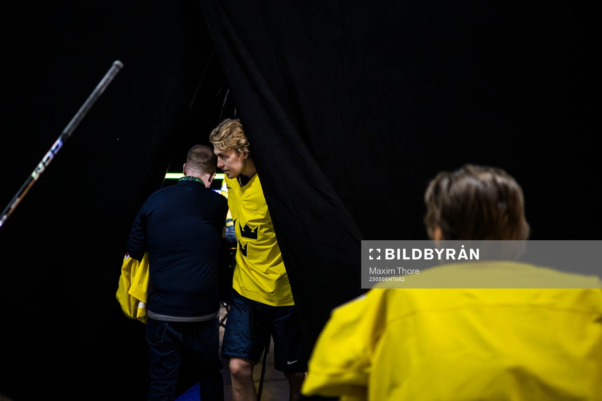 Simon Edvinsson of Sweden in the IIHF studio