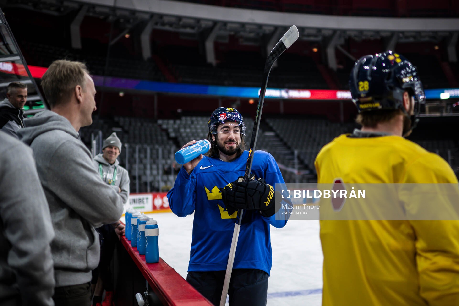 Mika Zibanejad of Sweden at a practice session