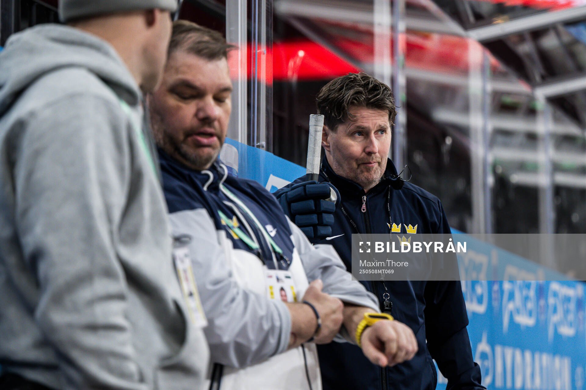Assistant coach Stefan Klockare of Sweden at a practice