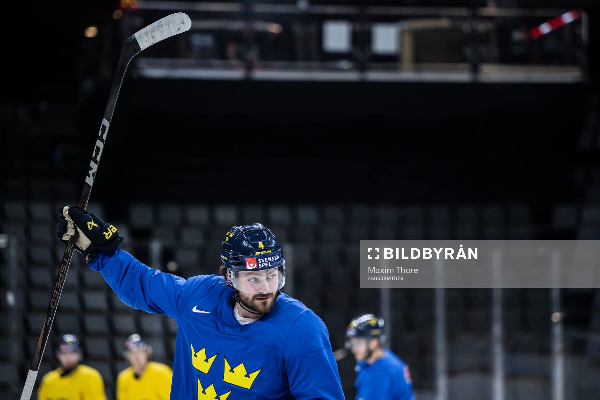Rasmus Andersson of Sweden celebrates at a practice session
