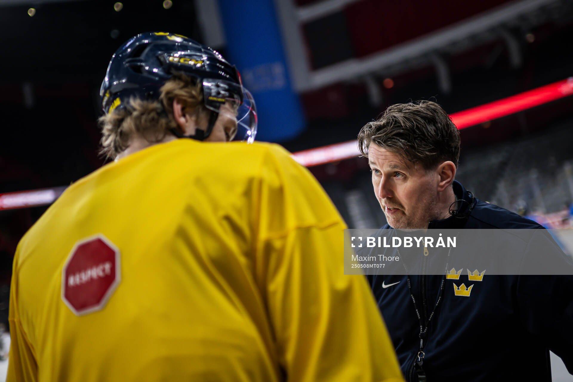 Assistant coach Stefan Klockare of Sweden at a practice