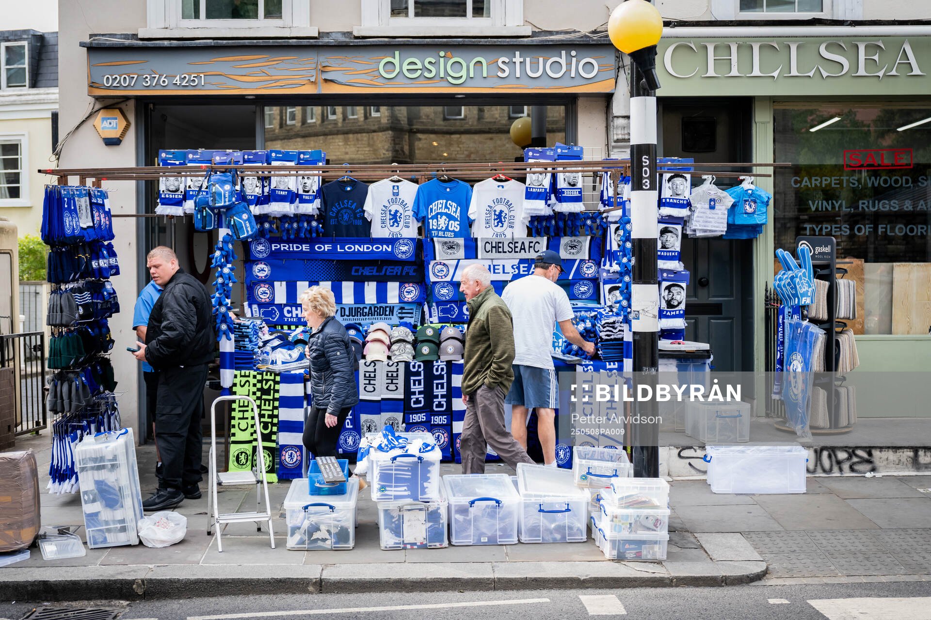 General view of a merchandise shop outside the stadium