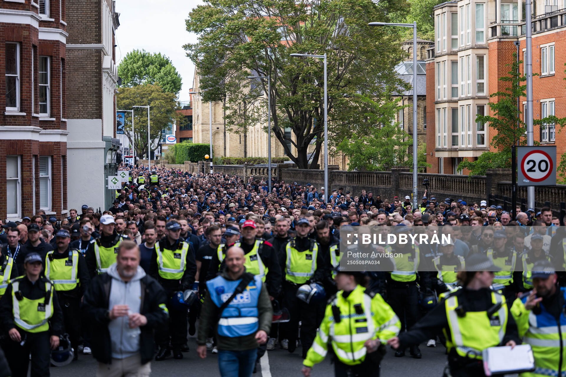 Fans of Djurgården arrive to the stadium