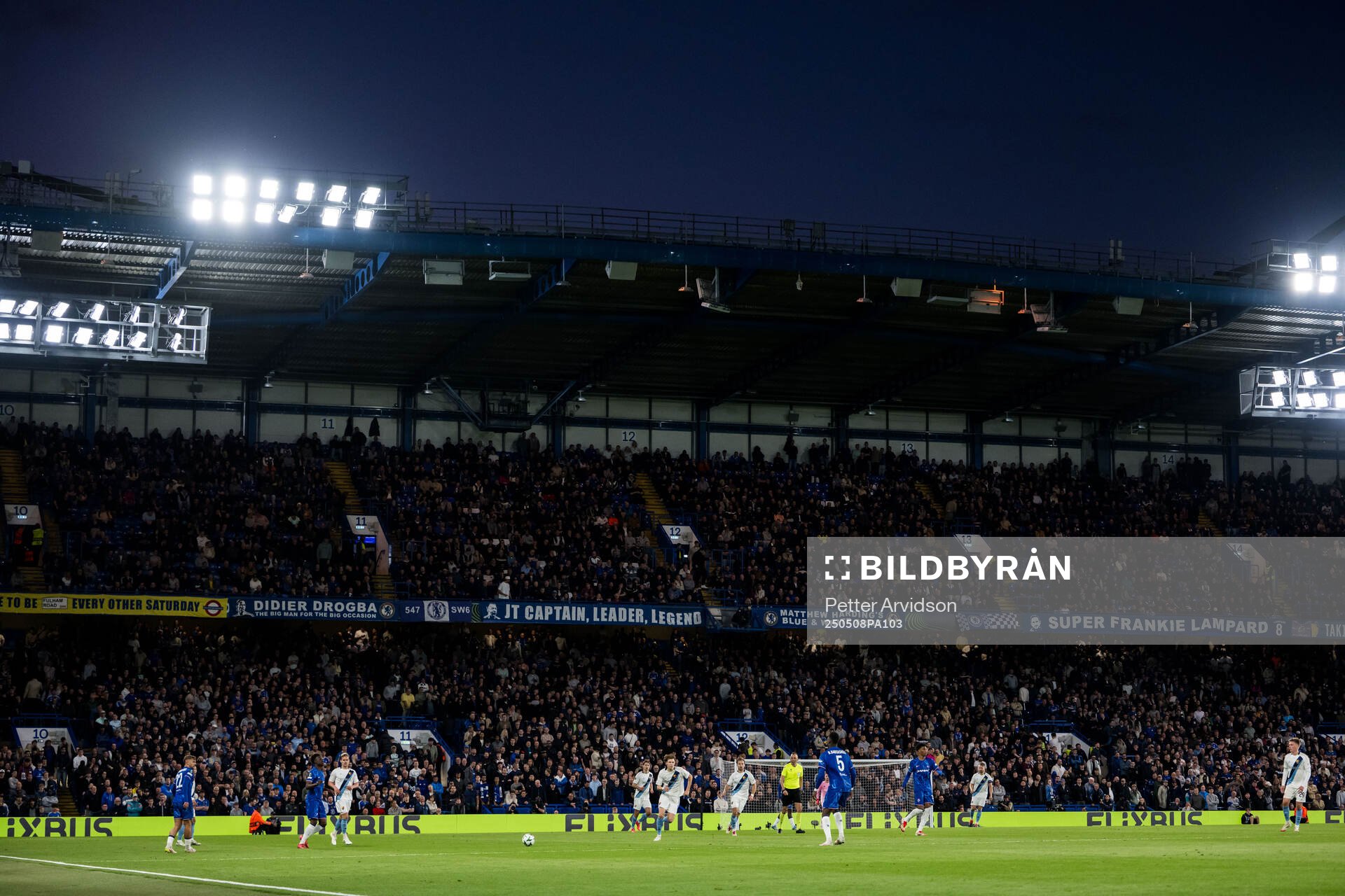 General view during the UEFA Conference League semifinal second leg match between Chelsea and Djurgården on May 8, 2025 in London.