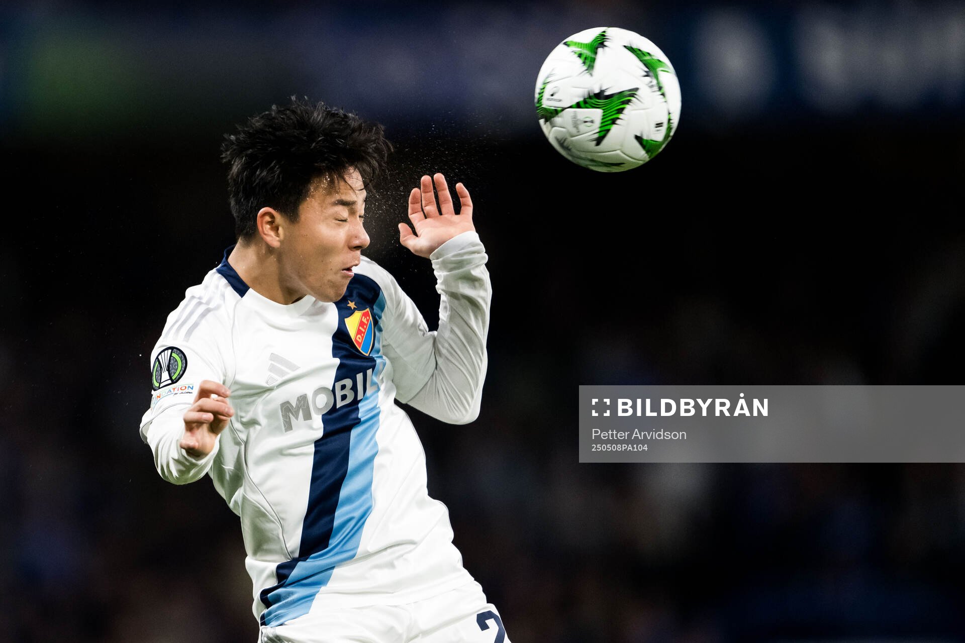 Keita Kosugi of Djurgården during the UEFA Conference League semifinal second leg match between Chelsea and Djurgården on May 8, 2025 in London.