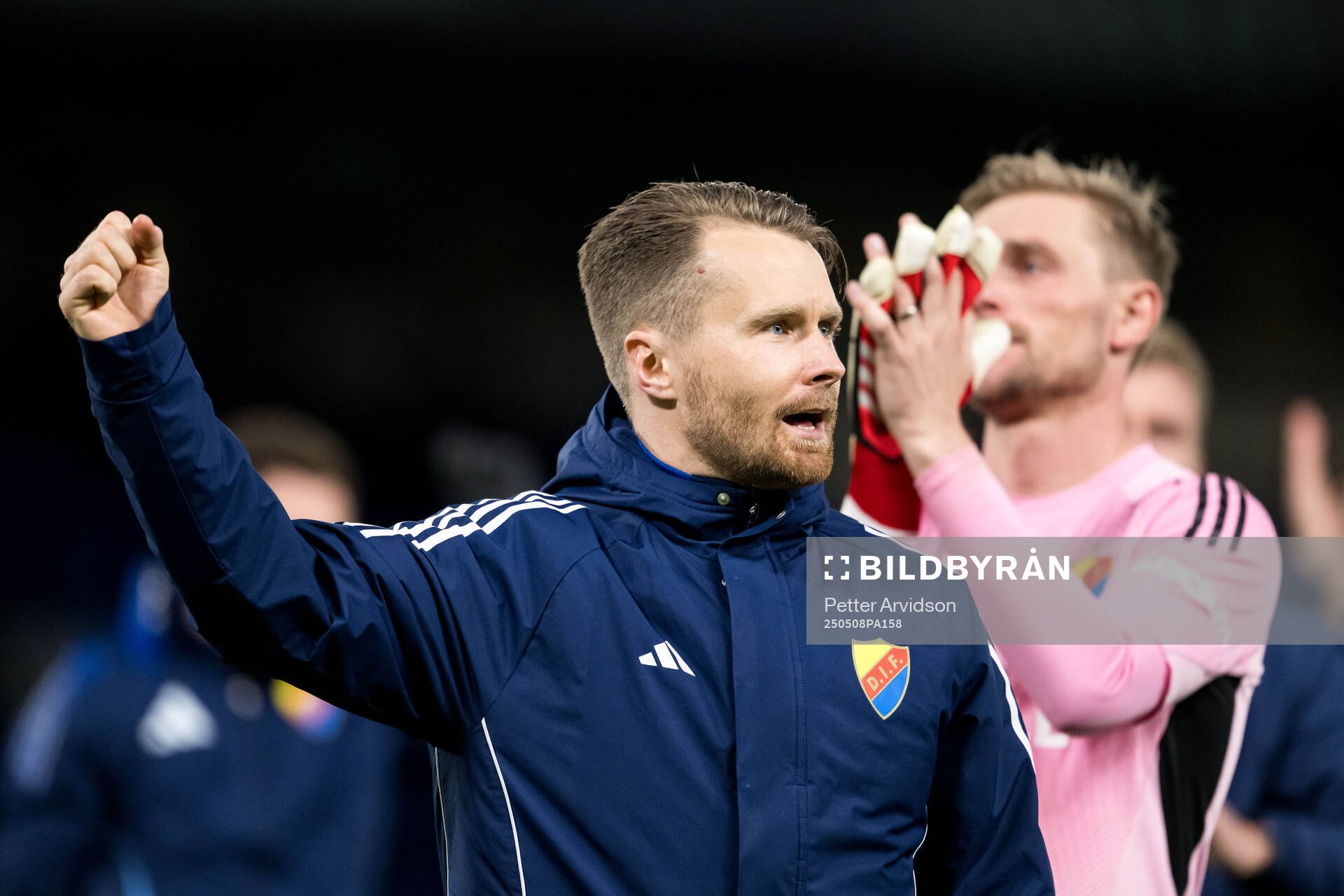 Jacob Une of Djurgården after the UEFA Conference League semifinal second leg match between Chelsea and Djurgården on May 8, 2025 in London.