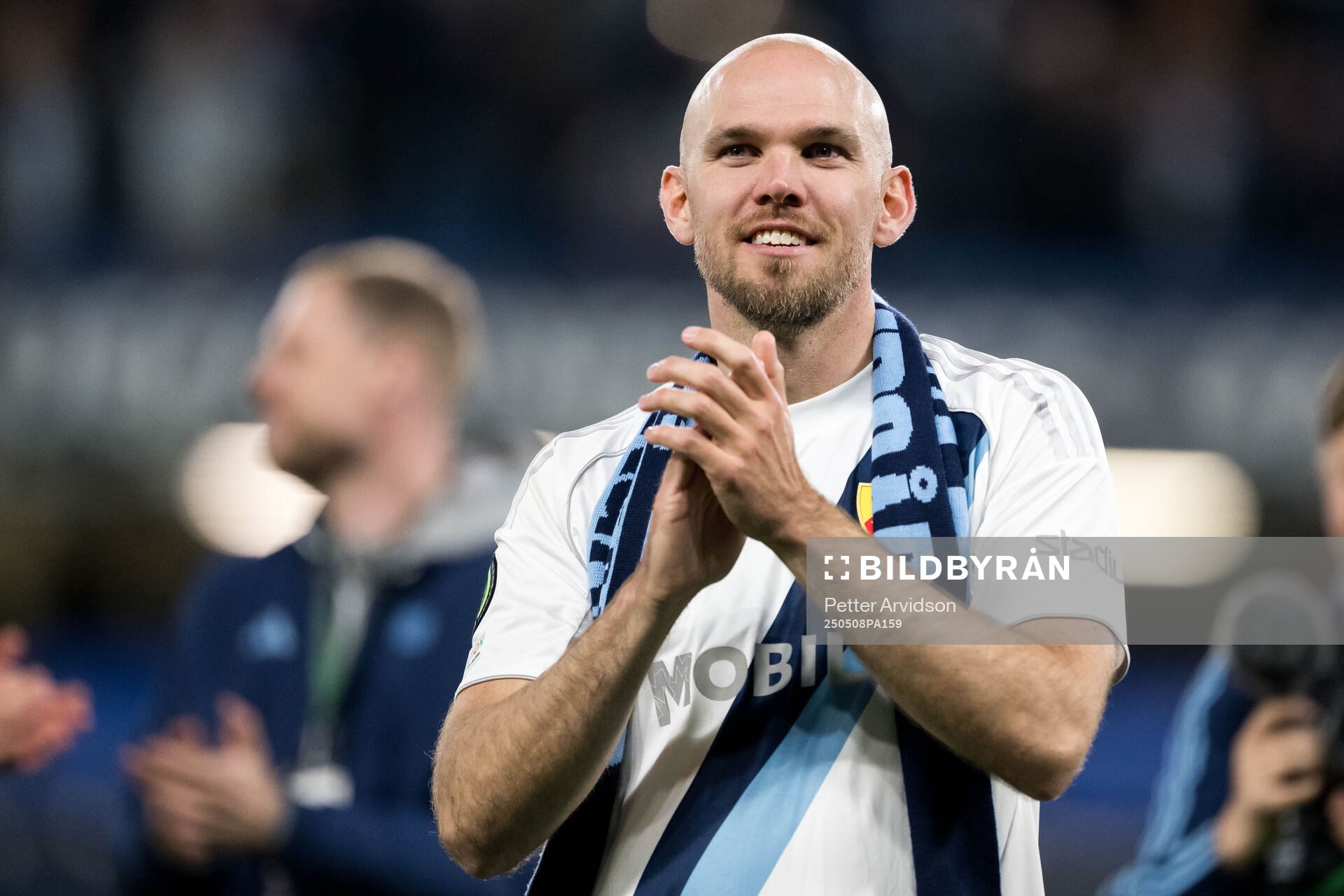 Marcus Danielson of Djurgården after the UEFA Conference League semifinal second leg match between Chelsea and Djurgården on May 8, 2025 in London.
