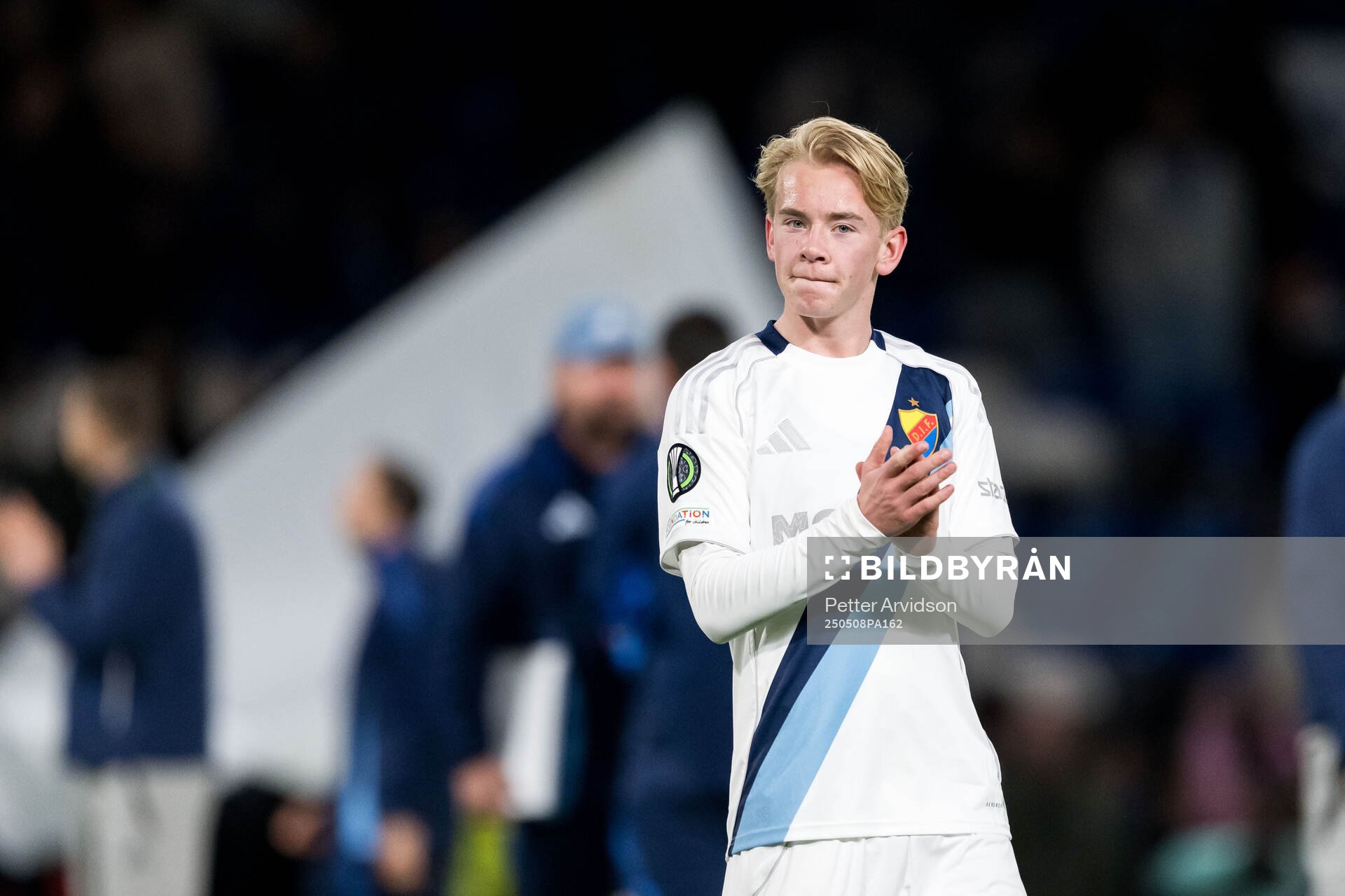 Carl Selfvén of Djurgården after the UEFA Conference League semifinal second leg match between Chelsea and Djurgården on May 8, 2025 in London.