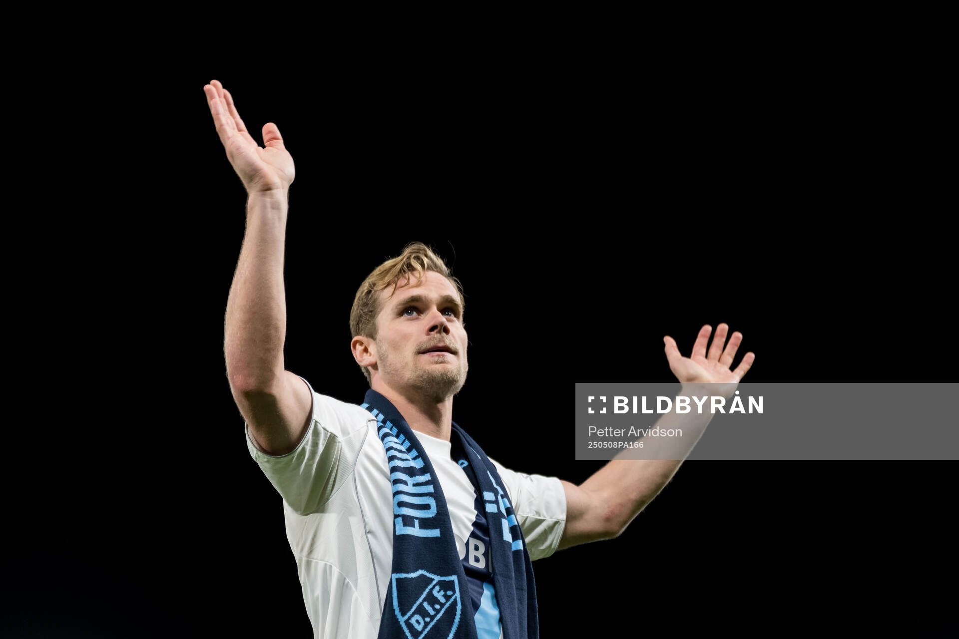 Hampus Finndell of Djurgården after the UEFA Conference League semifinal second leg match between Chelsea and Djurgården on May 8, 2025 in London.