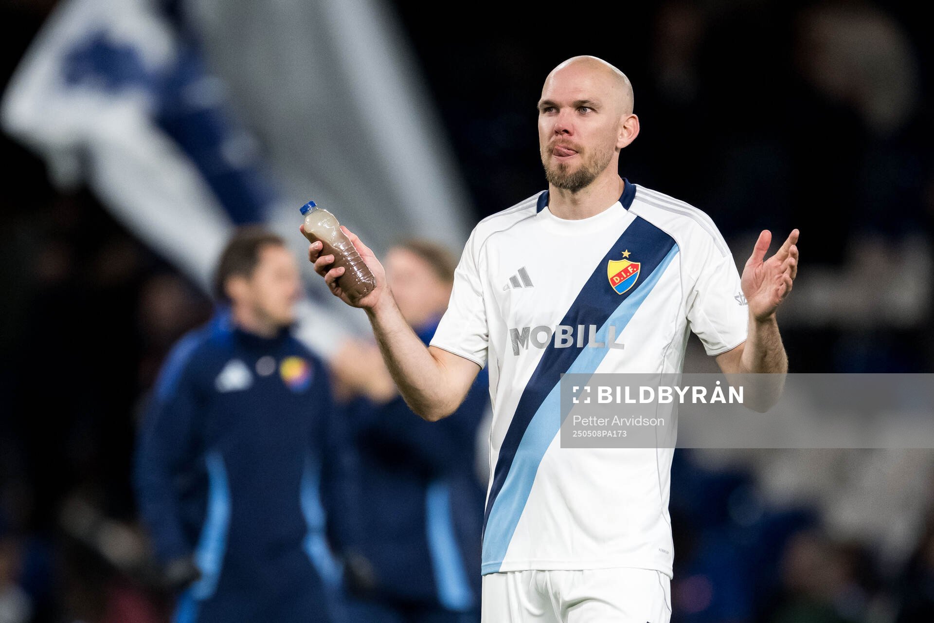 Marcus Danielson of Djurgården after the UEFA Conference League semifinal second leg match between Chelsea and Djurgården on May 8, 2025 in London.