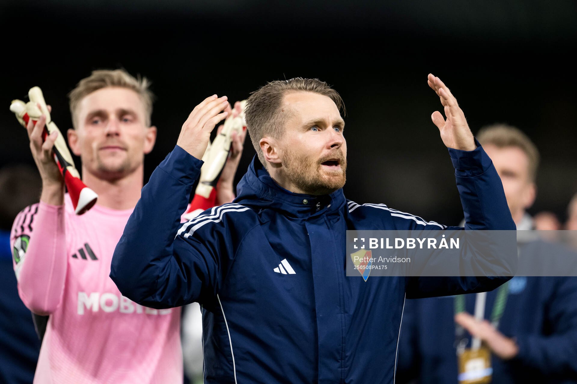 Jacob Une of Djurgården after the UEFA Conference League semifinal second leg match between Chelsea and Djurgården on May 8, 2025 in London.