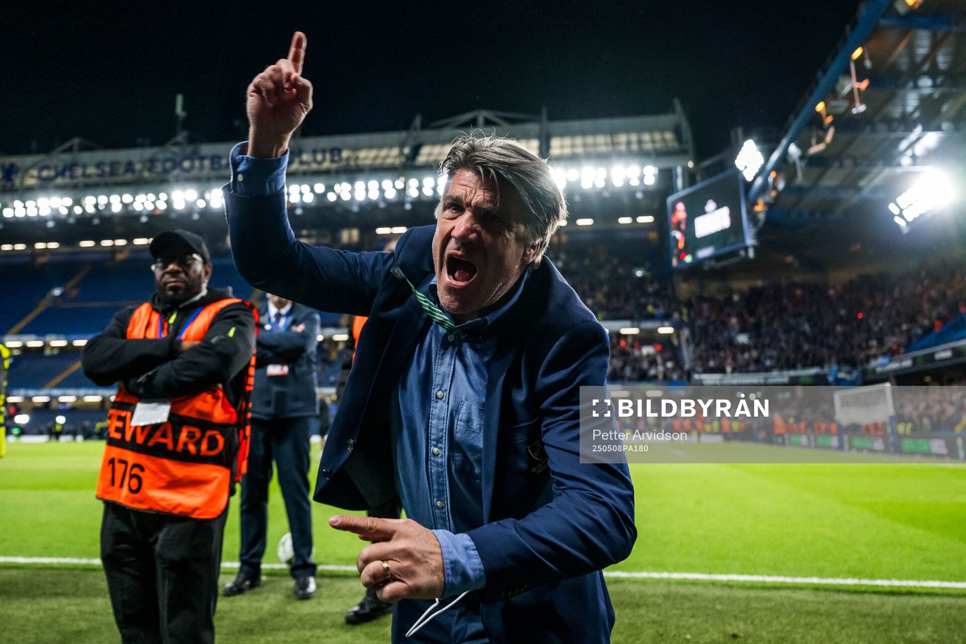 Sports director Bosse Andersson of Djurgården after the UEFA Conference League semifinal second leg match between Chelsea and Djurgården on May 8, 2025 in London.