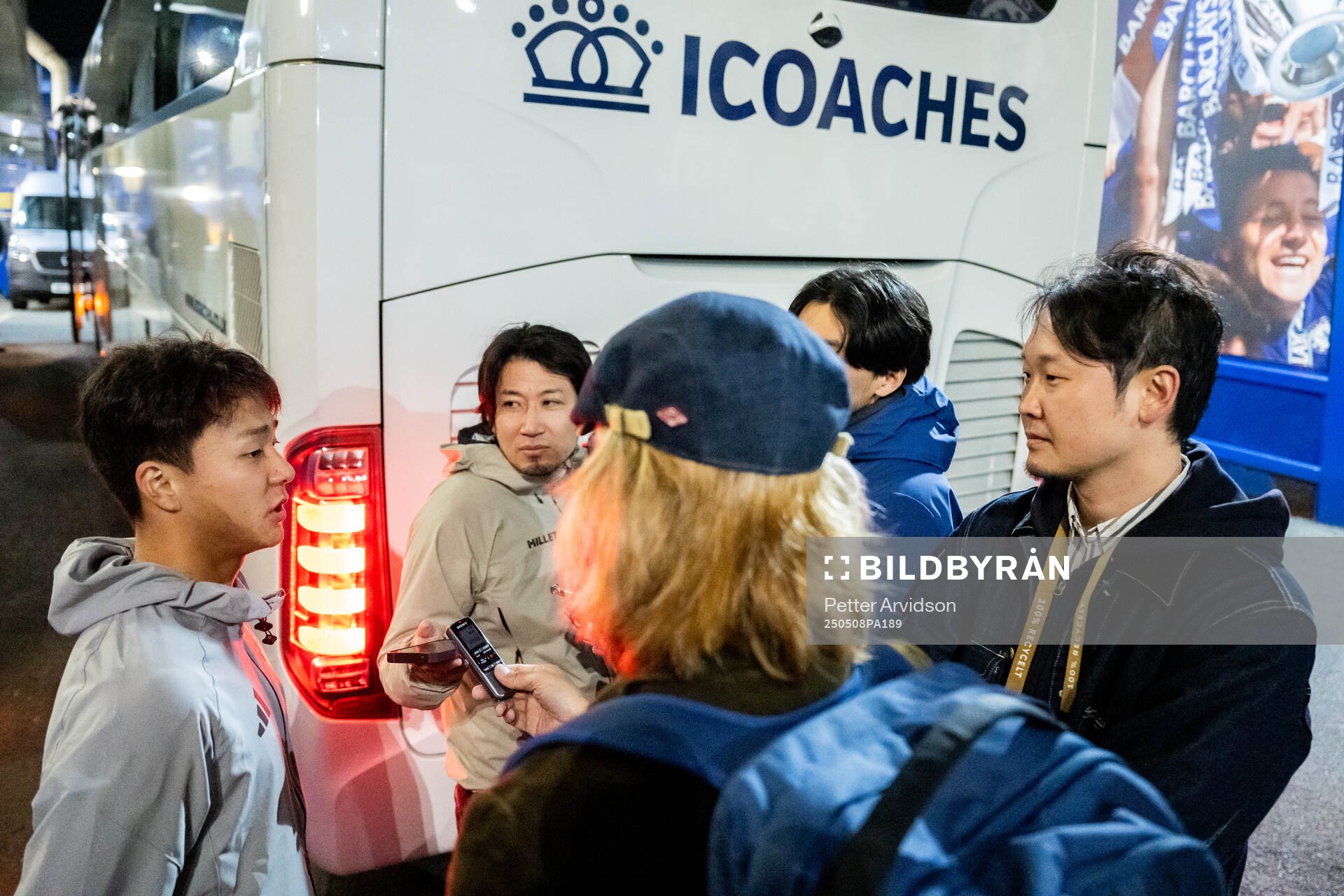 Keita Kosugi of Djurgården is being interviewed after the UEFA Conference League semifinal second leg match between Chelsea and Djurgården on May 8, 2025 in London.