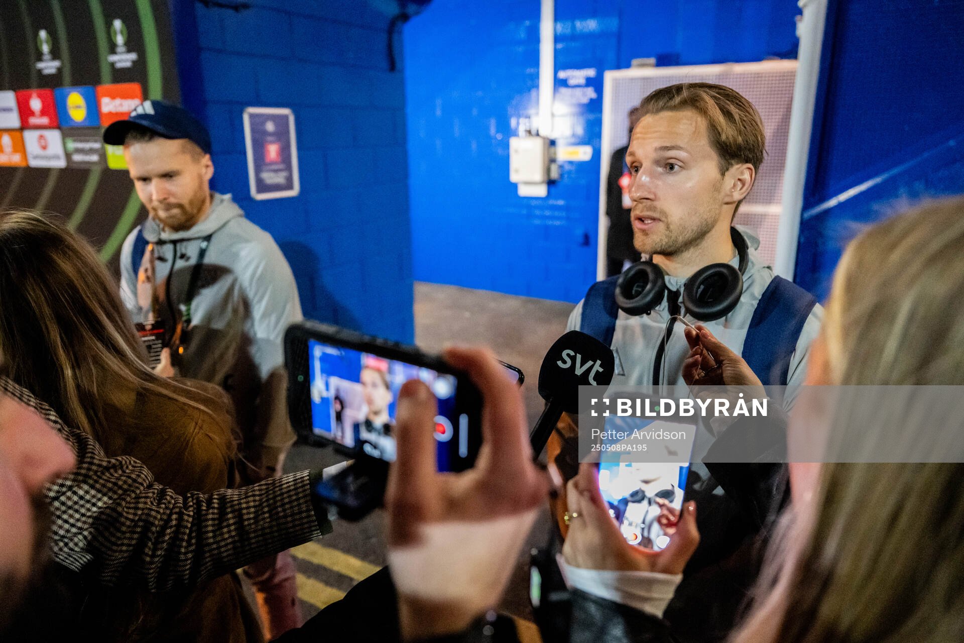 Daniel Stensson of Djurgården is being interviewed