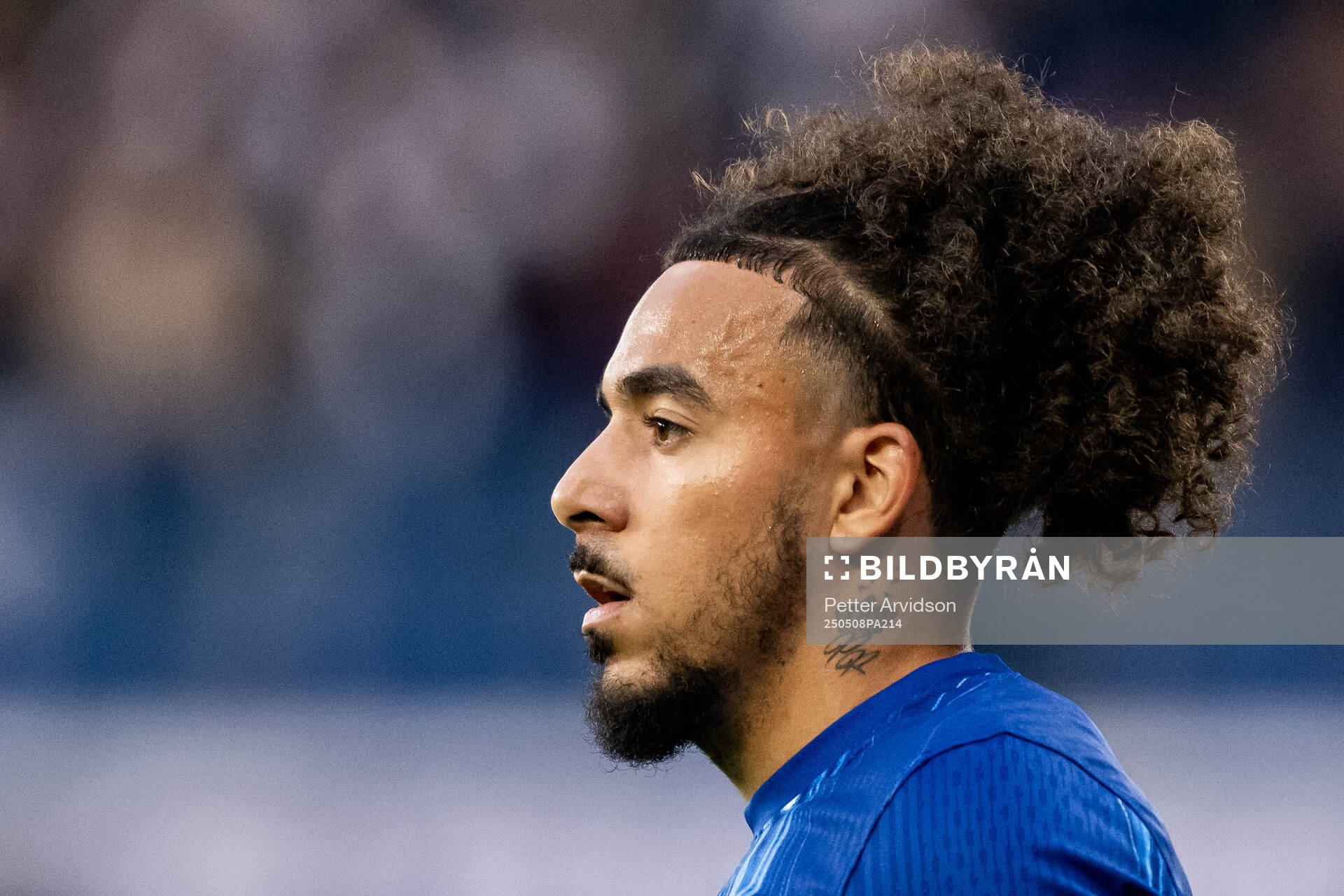 Malo Gusto of Chelsea during the UEFA Conference League semifinal second leg match between Chelsea and Djurgården on May 8, 2025 in London.