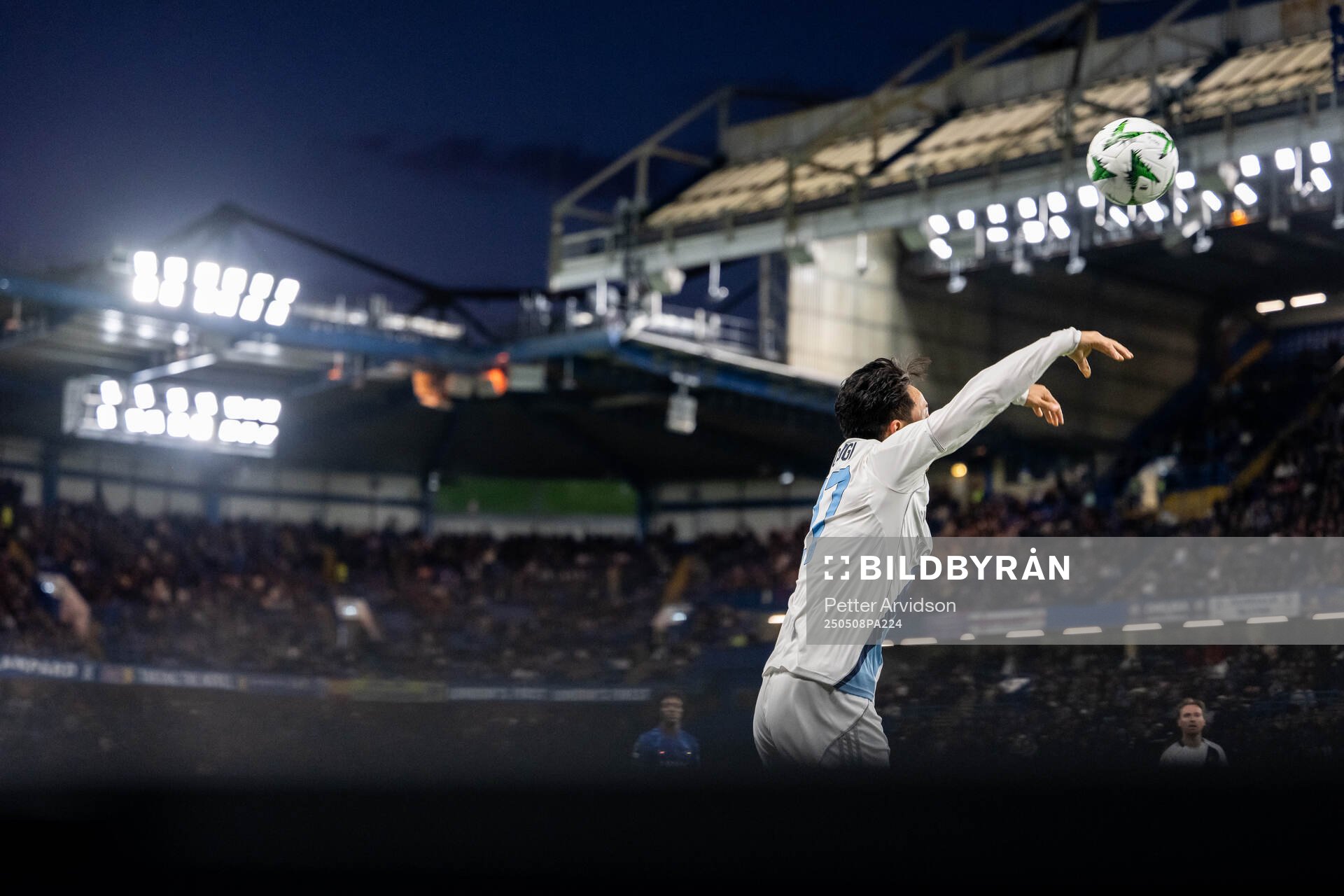 Keita Kosugi of Djurgården during the UEFA Conference League semifinal second leg match between Chelsea and Djurgården on May 8, 2025 in London.