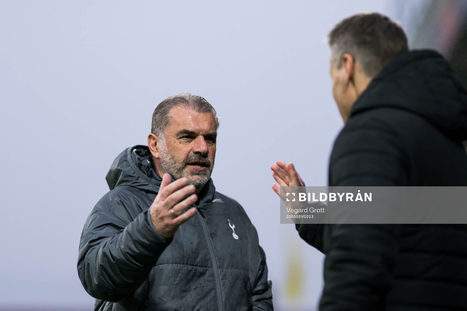 Head coach Ange Postecoglou of Tottenham Hotspur ahead of the UEFA Europa League semi-final football match between Bodø/Glimt and Tottenham on May 8, 2025 in Bodø.