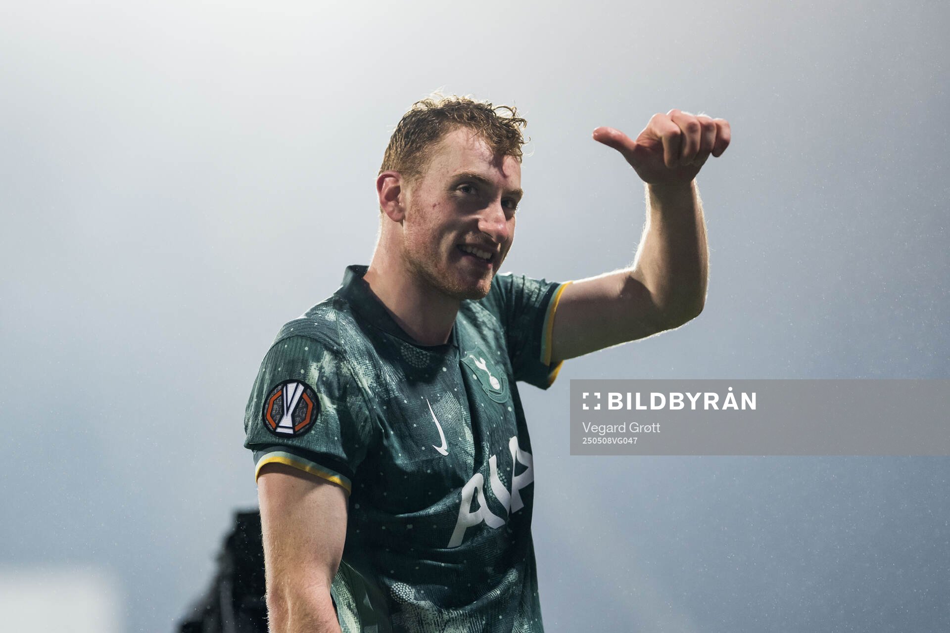 Dejan Kulusevski of Tottenham Hotspur after the UEFA Europa League semi-final football match between Bodø/Glimt and Tottenham on May 8, 2025 in Bodø.