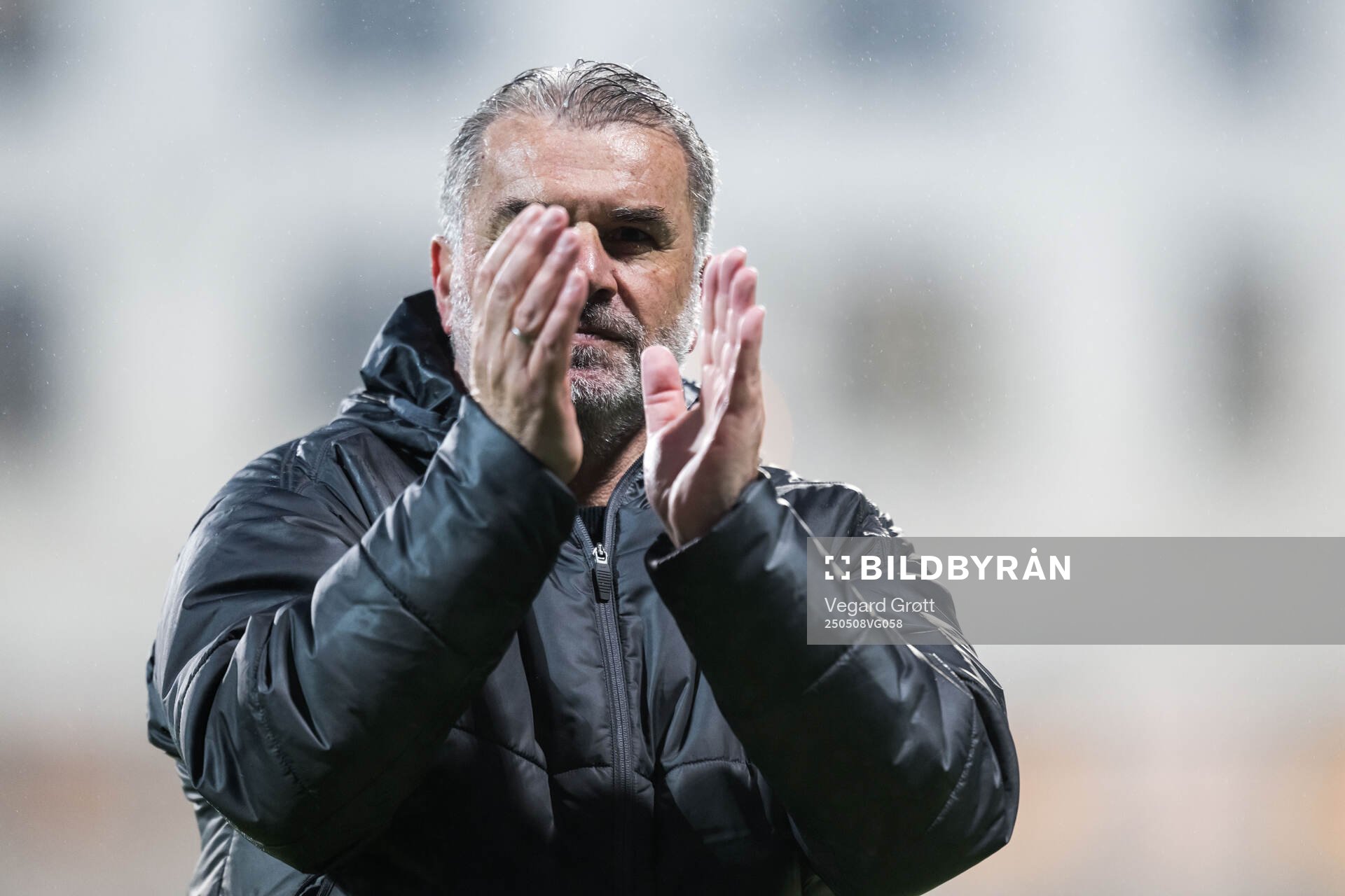 Head coach Ange Postecoglou of Tottenham Hotspur after the UEFA Europa League semi-final football match between Bodø/Glimt and Tottenham on May 8, 2025 in Bodø.