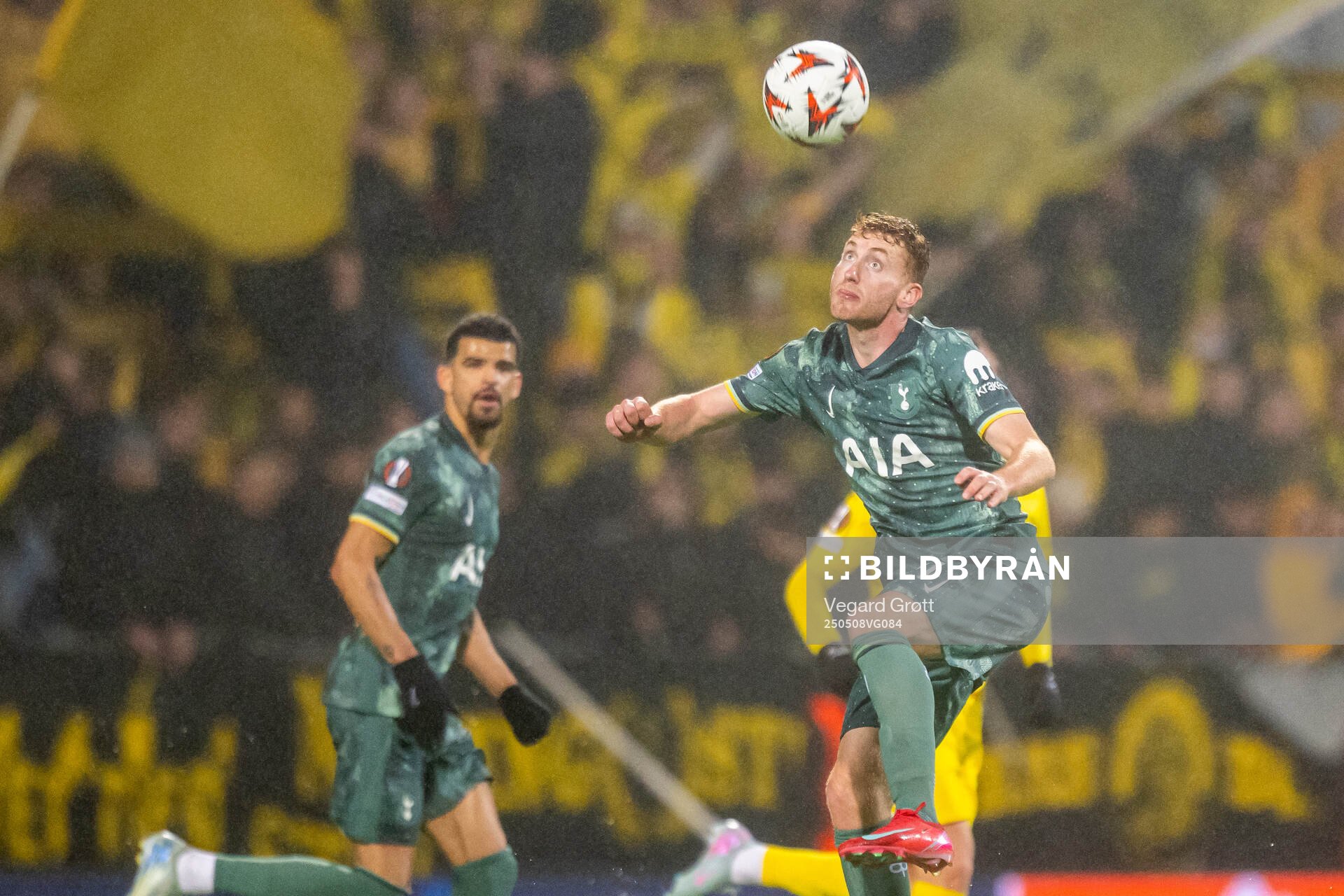 Dejan Kulusevski of Tottenham Hotspur during the UEFA Europa League semi-final football match between Bodø/Glimt and Tottenham on May 8, 2025 in Bodø.