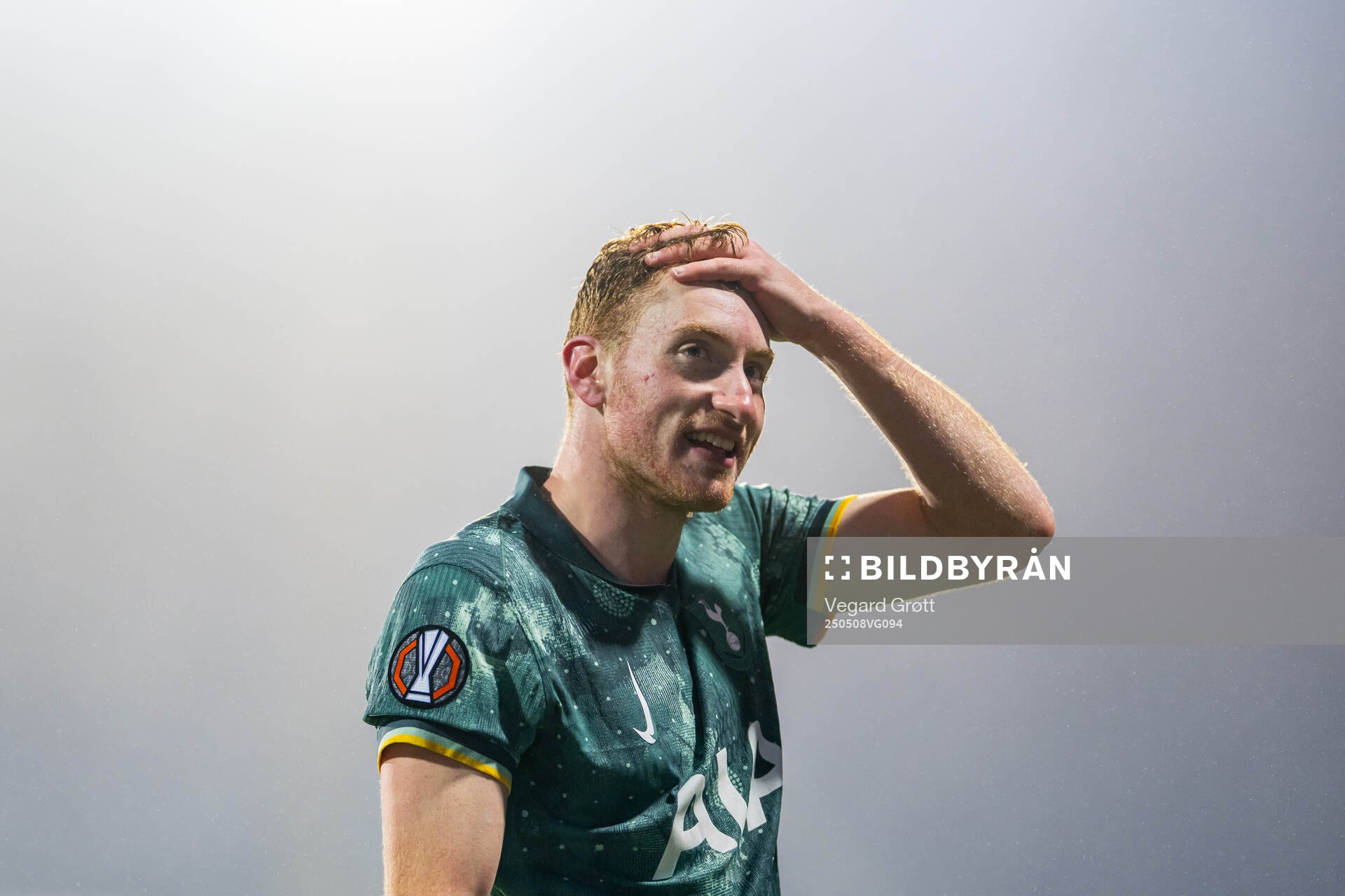 Dejan Kulusevski of Tottenham Hotspur after the UEFA Europa League semi-final football match between Bodø/Glimt and Tottenham on May 8, 2025 in Bodø.
