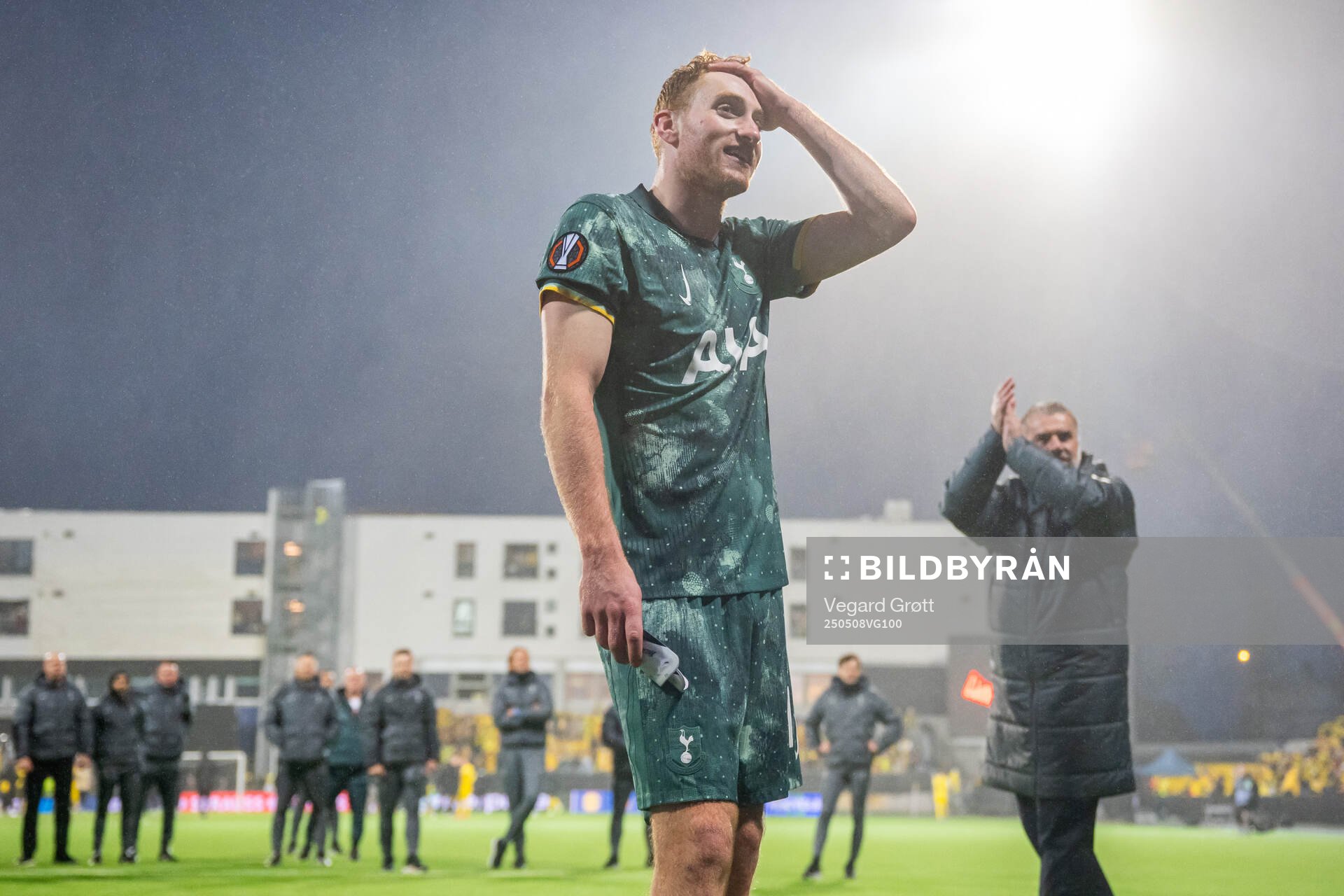 Dejan Kulusevski of Tottenham Hotspur after the UEFA Europa League semi-final football match between Bodø/Glimt and Tottenham on May 8, 2025 in Bodø.