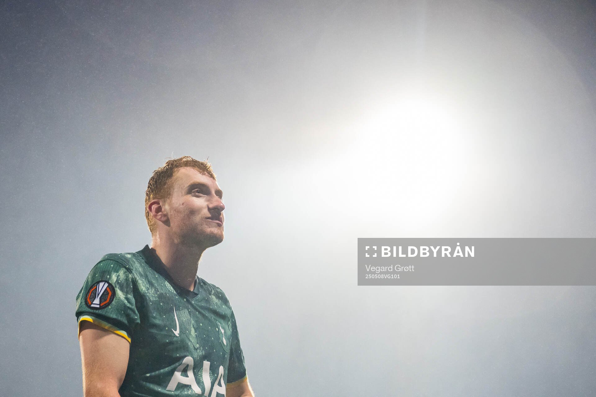 Dejan Kulusevski of Tottenham Hotspur after the UEFA Europa League semi-final football match between Bodø/Glimt and Tottenham on May 8, 2025 in Bodø.