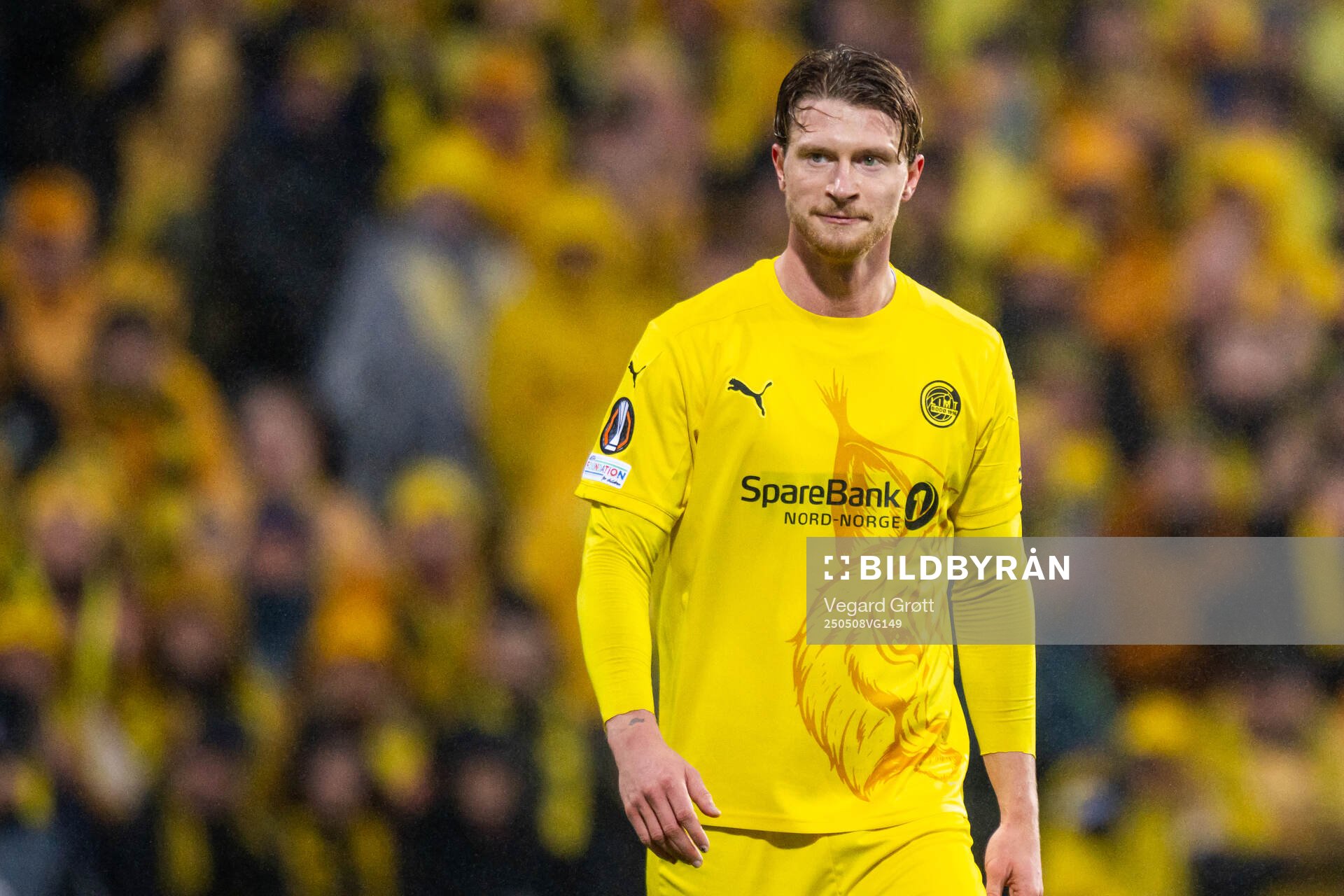 Kasper Høgh of Bodø/Glimt during the UEFA Europa League semi-final football match between Bodø/Glimt and Tottenham on May 8, 2025 in Bodø.