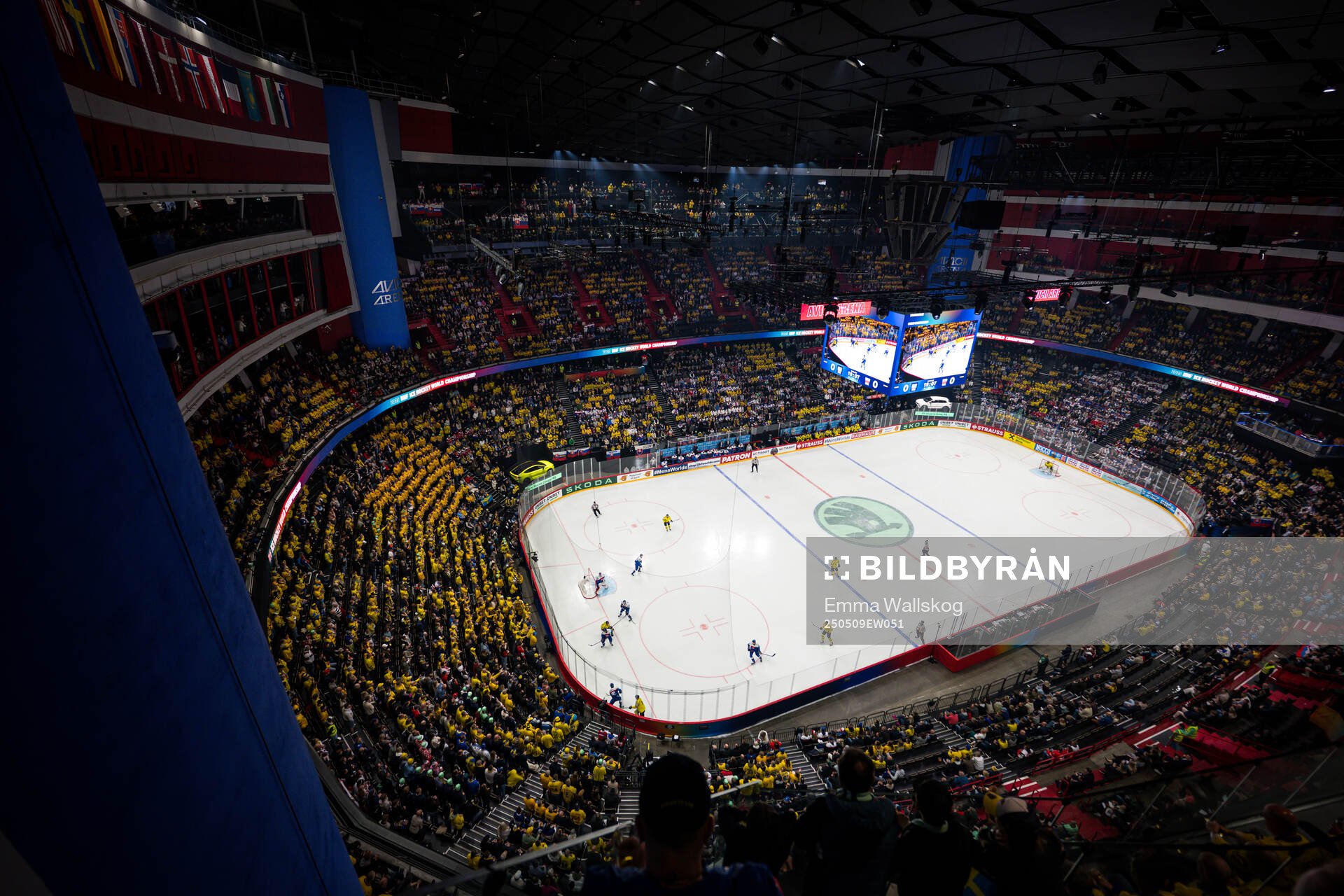 General view of Avicii Arena with spectators in the stands