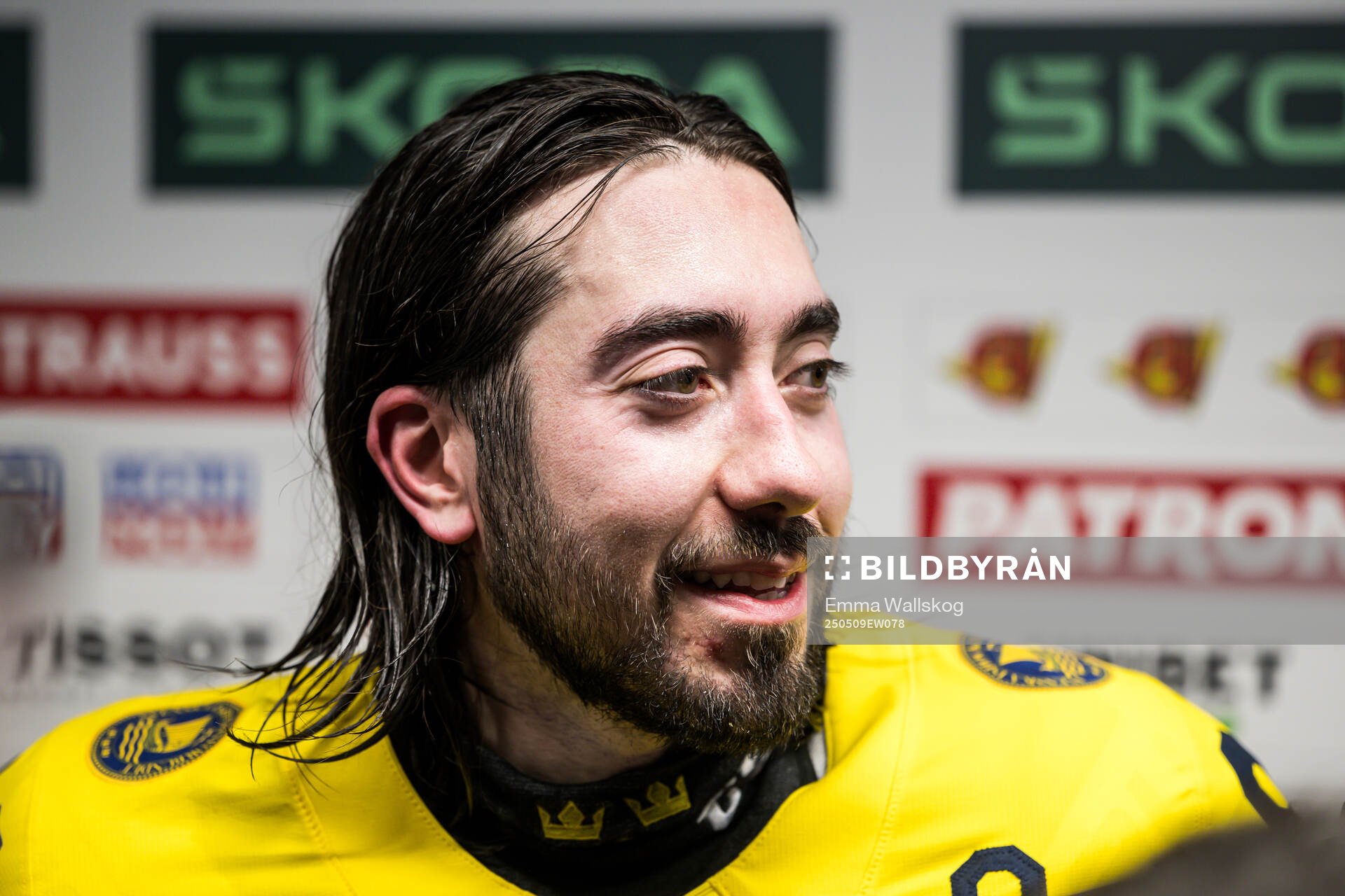 Mika Zibanejad of Sweden is being interviewed
