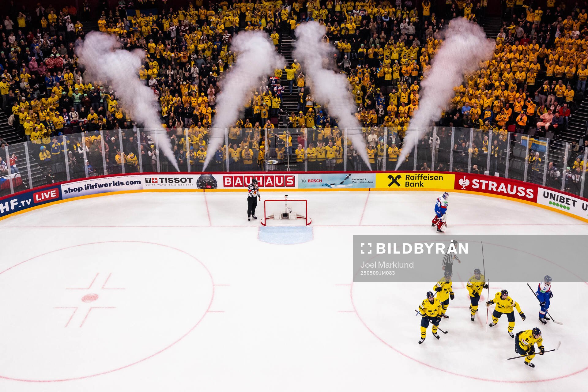 Leo Carlsson of Sweden celebrates with team mates
