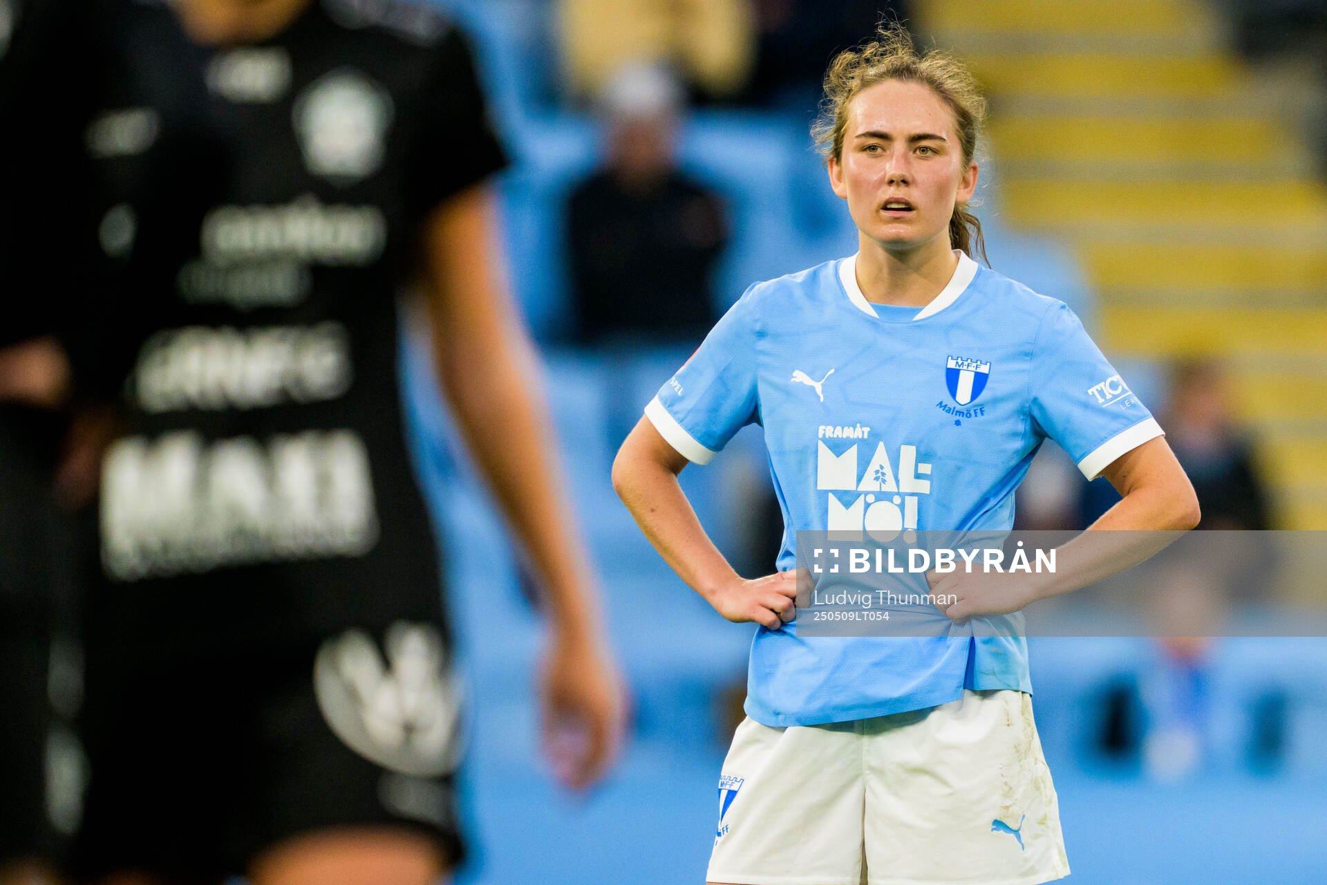 Malmö FFs Matilda Kristell under fotbollsmatchen i Damallsvenskan mellan Malmö FF och Alingsås den 9 maj 2025 i Malmö. 