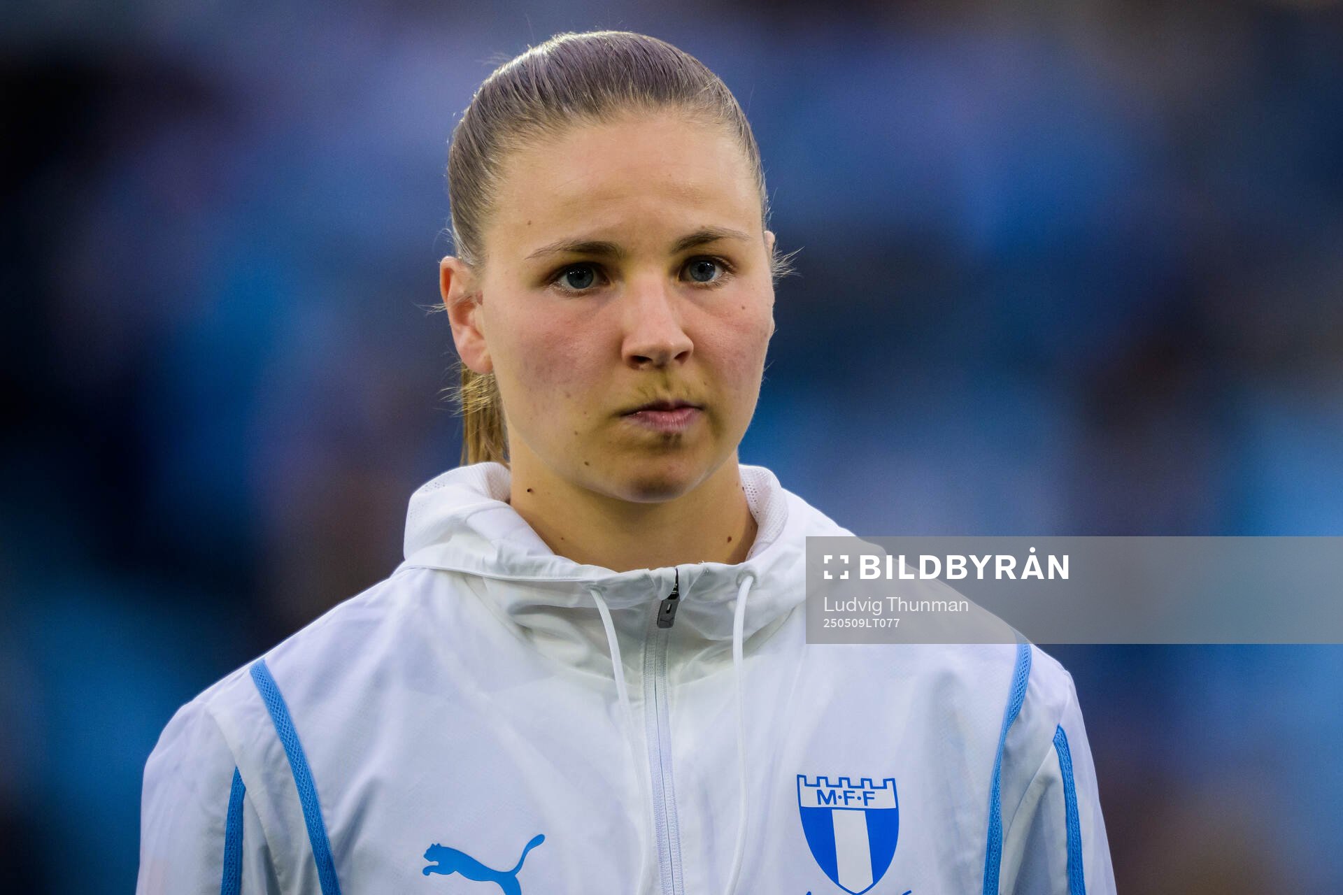 Malmö FFs Katariina Kosola inför fotbollsmatchen i Damallsvenskan mellan Malmö FF och Alingsås den 9 maj 2025 i Malmö. 