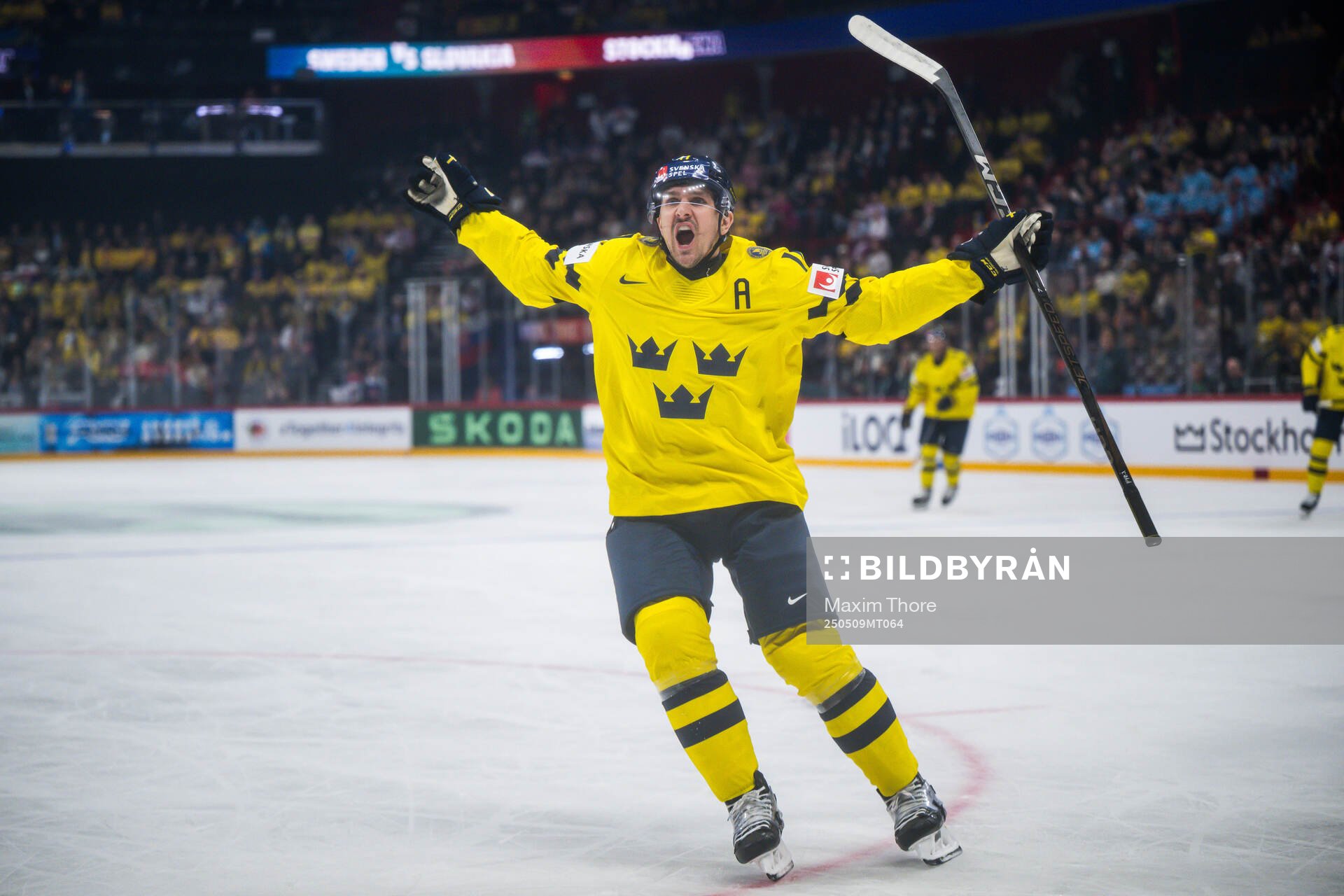 Mikael Backlund of Sweden celebrates