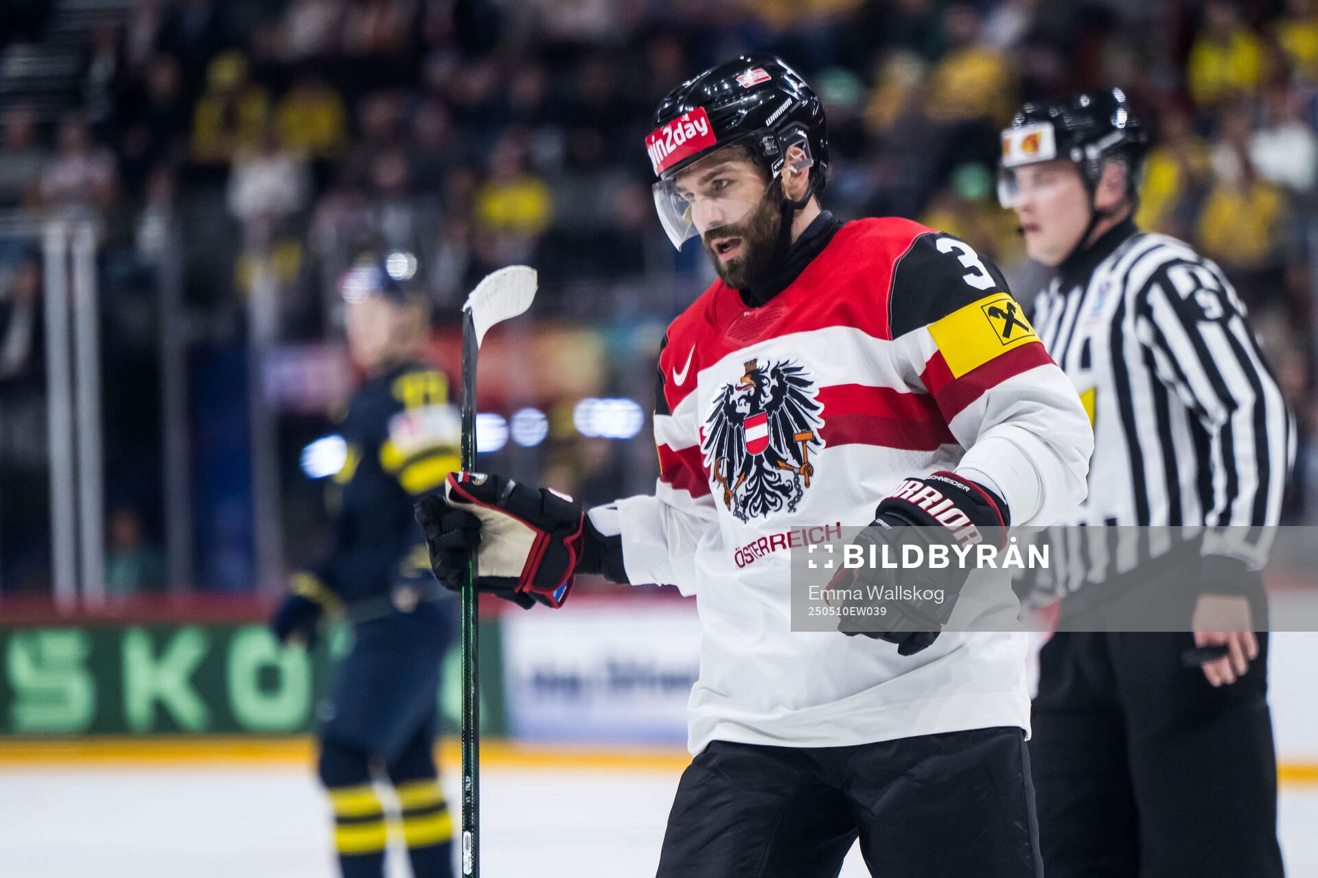 Peter Schneider of Austria looks dejected
