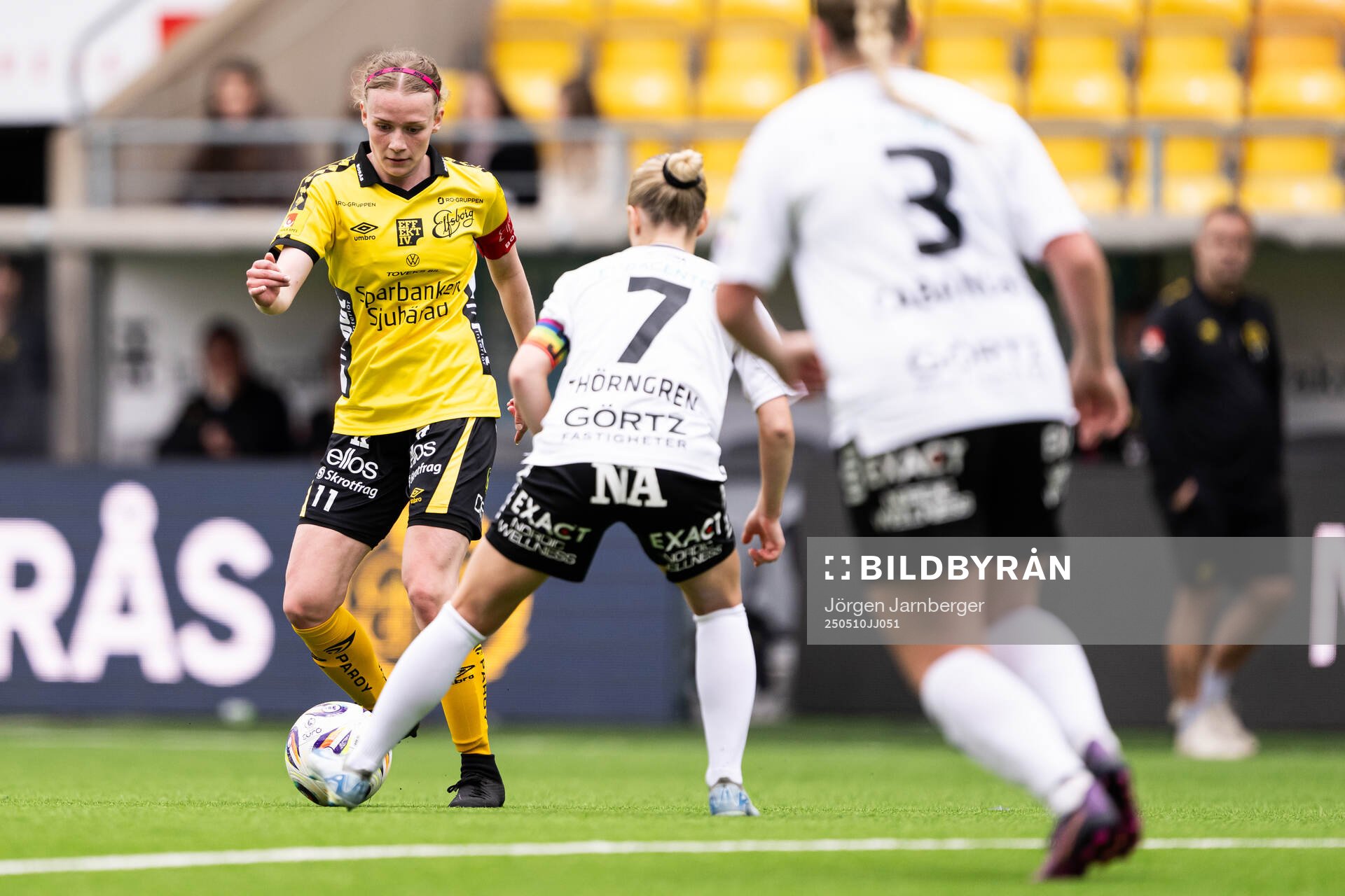 Elfsborgs Leann Nyström under fotbollsmatchen i Elitettan mellan Elfsborg och Örebro SK den 10 maj 2025 i Borås. 