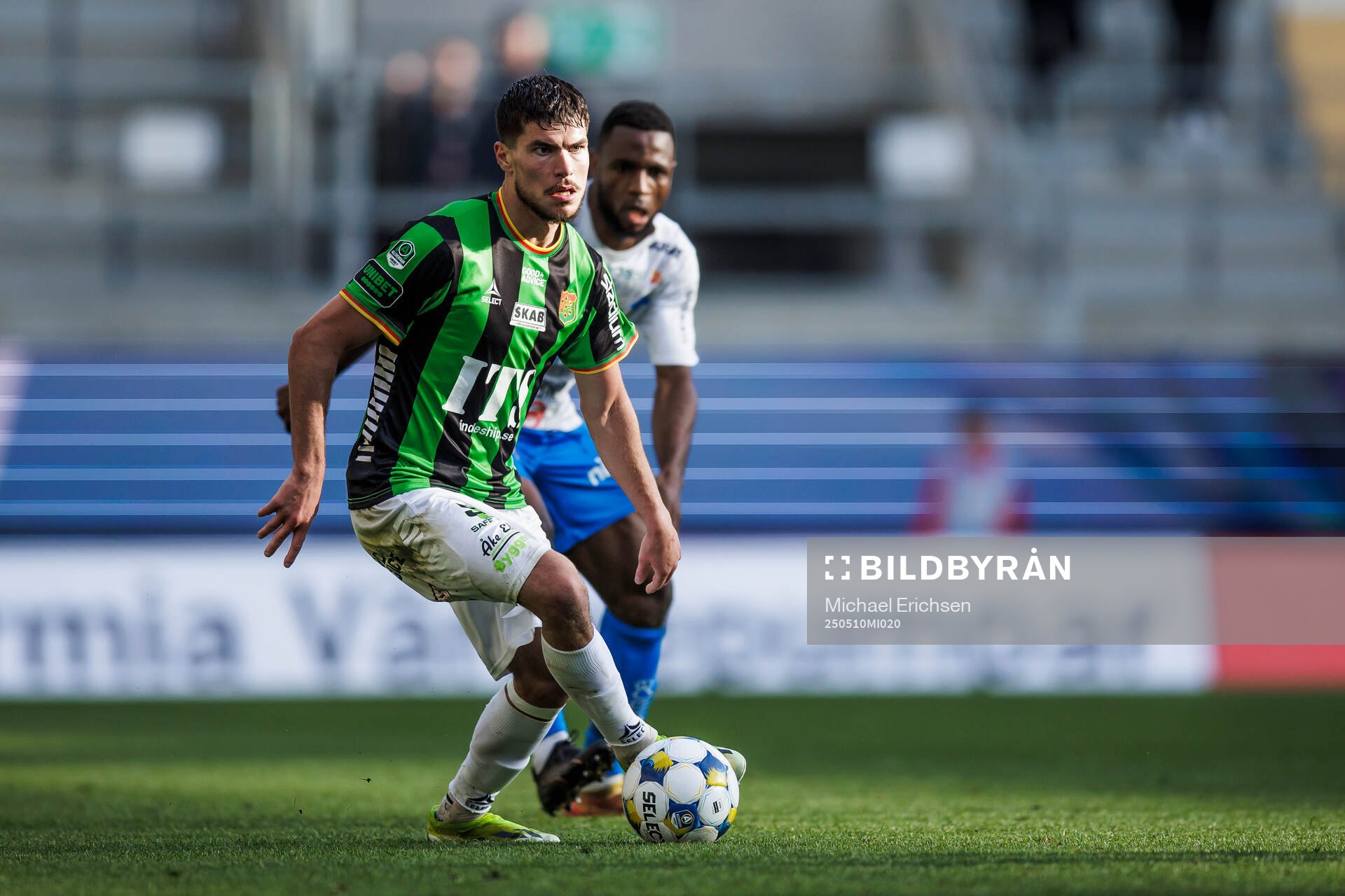 GAIS William Milovanovic under fotbollsmatchen i Allsvenskan mellan GAIS och Värnamo den 10 maj 2025 i Göteborg. 