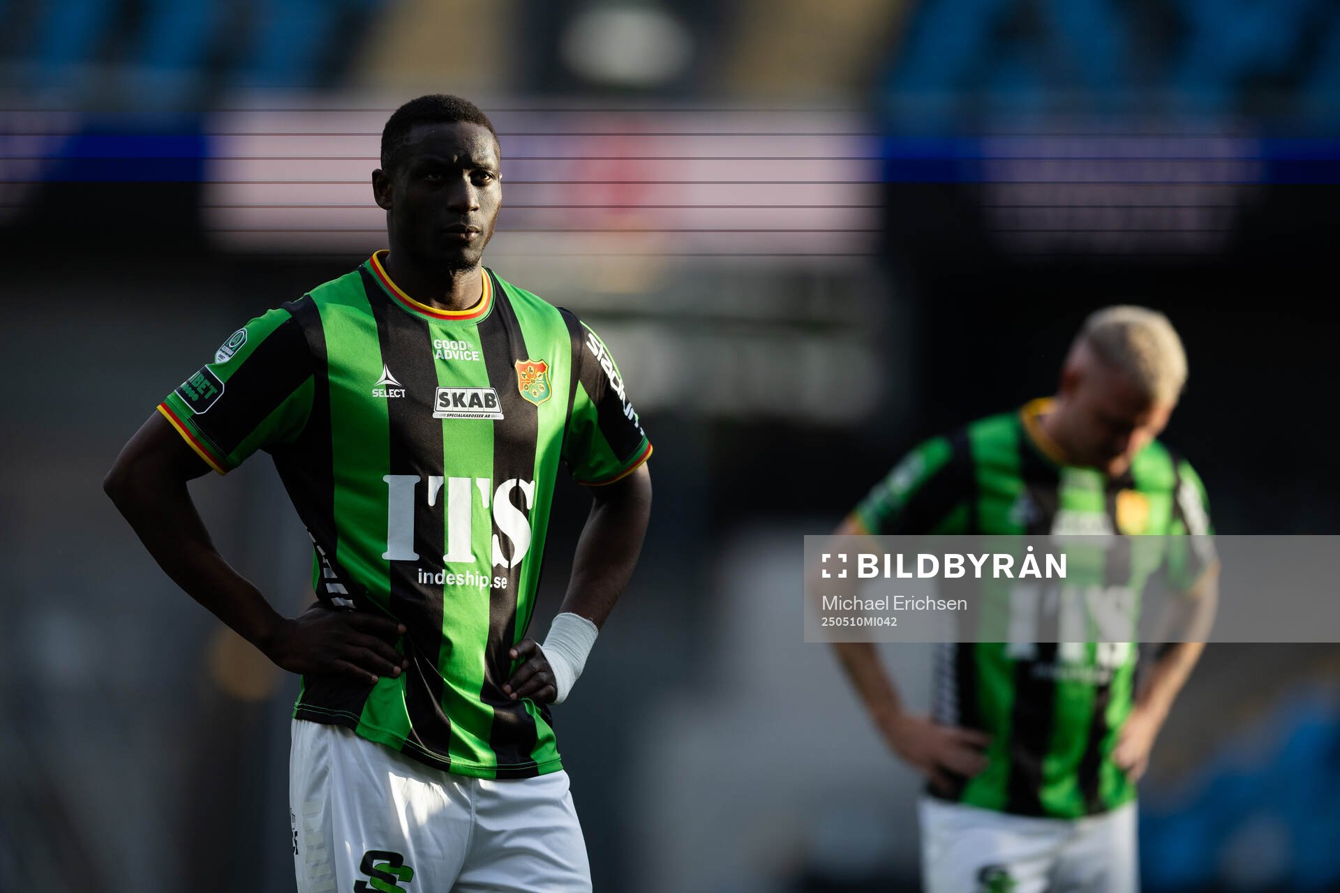 GAIS Ibrahim Diabate efter fotbollsmatchen i Allsvenskan mellan GAIS och Värnamo den 10 maj 2025 i Göteborg. 