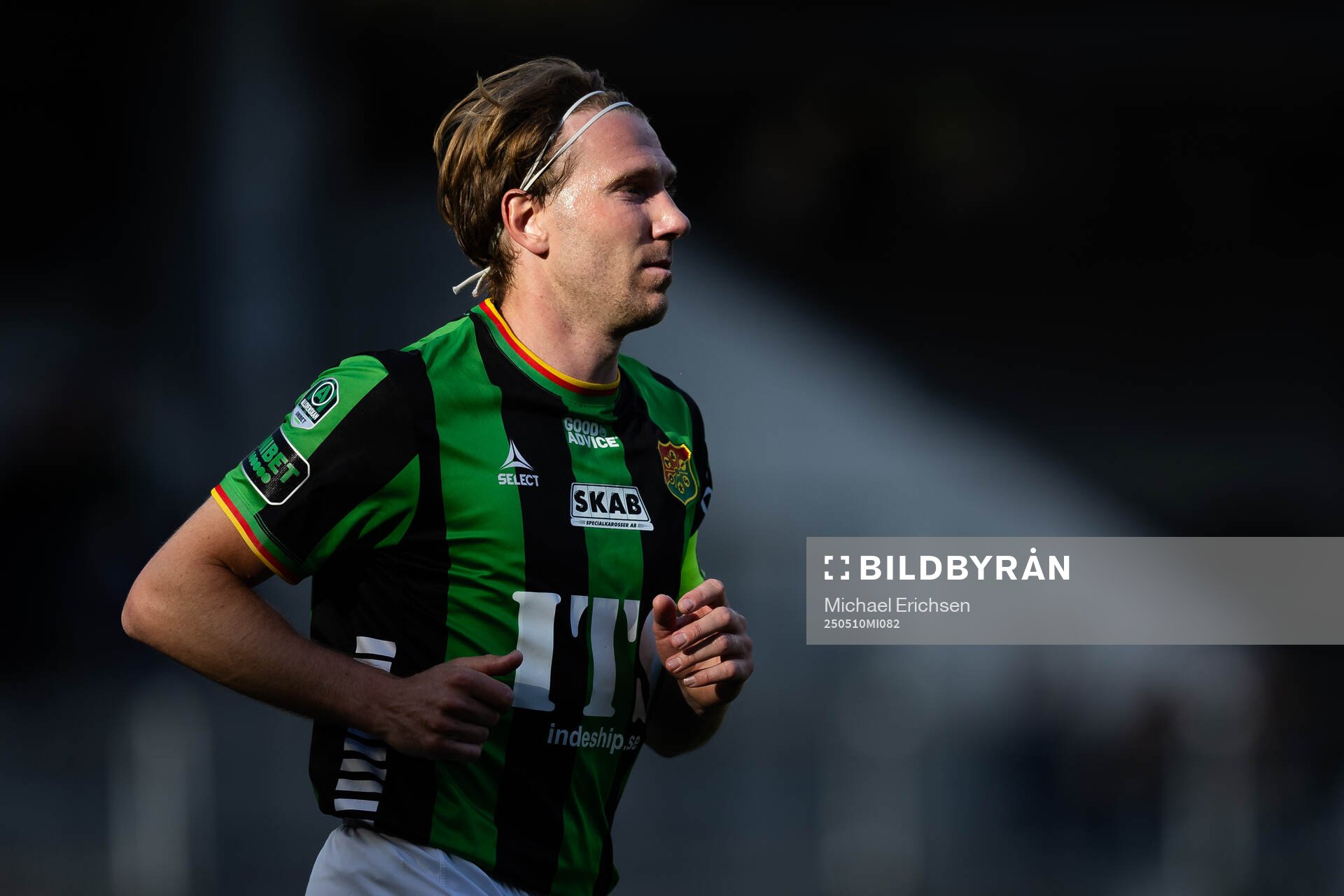 GAIS August Wängberg under fotbollsmatchen i Allsvenskan mellan GAIS och Värnamo den 10 maj 2025 i Göteborg. 