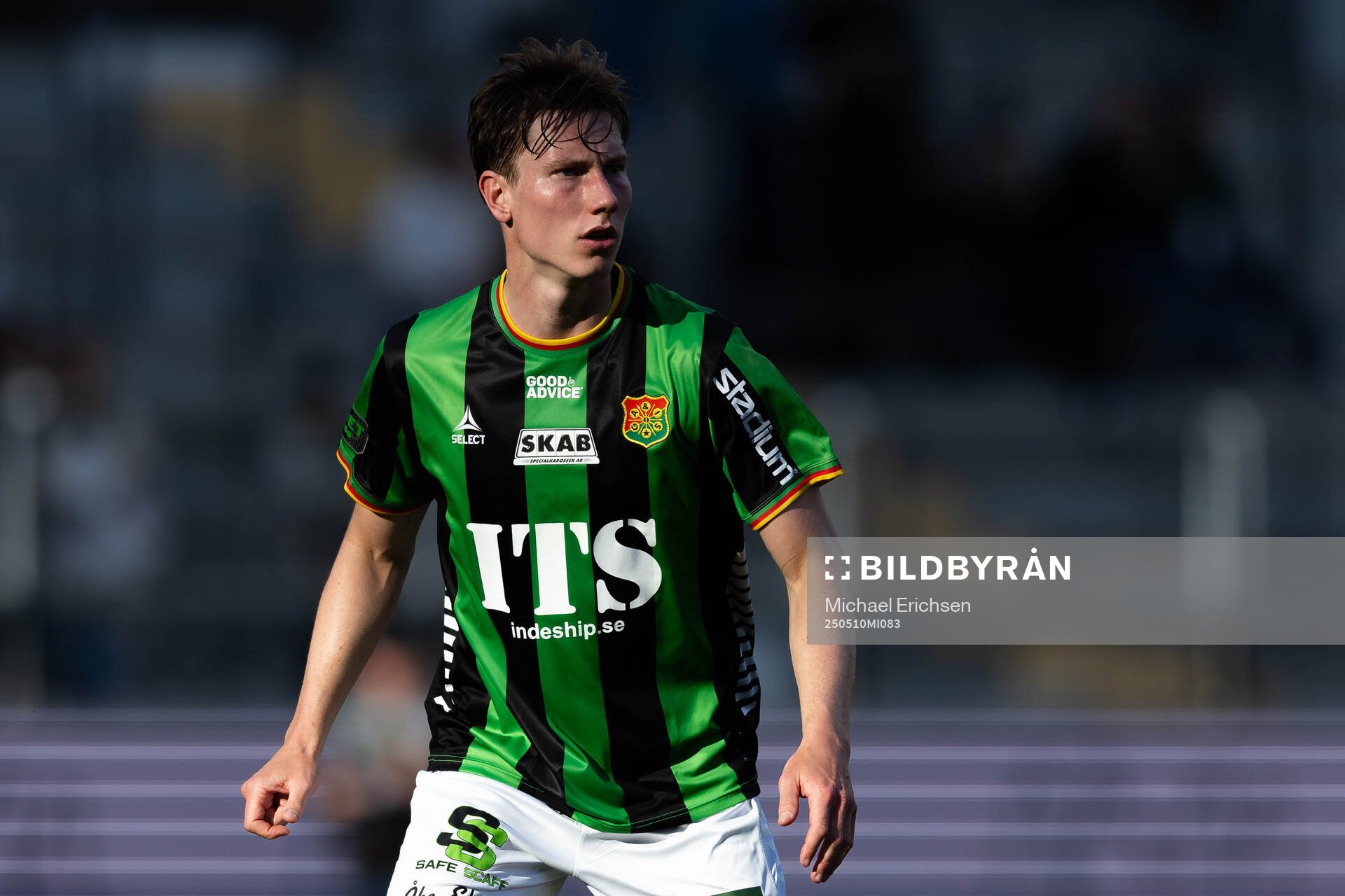 GAIS Robin Frej under fotbollsmatchen i Allsvenskan mellan GAIS och Värnamo den 10 maj 2025 i Göteborg. 