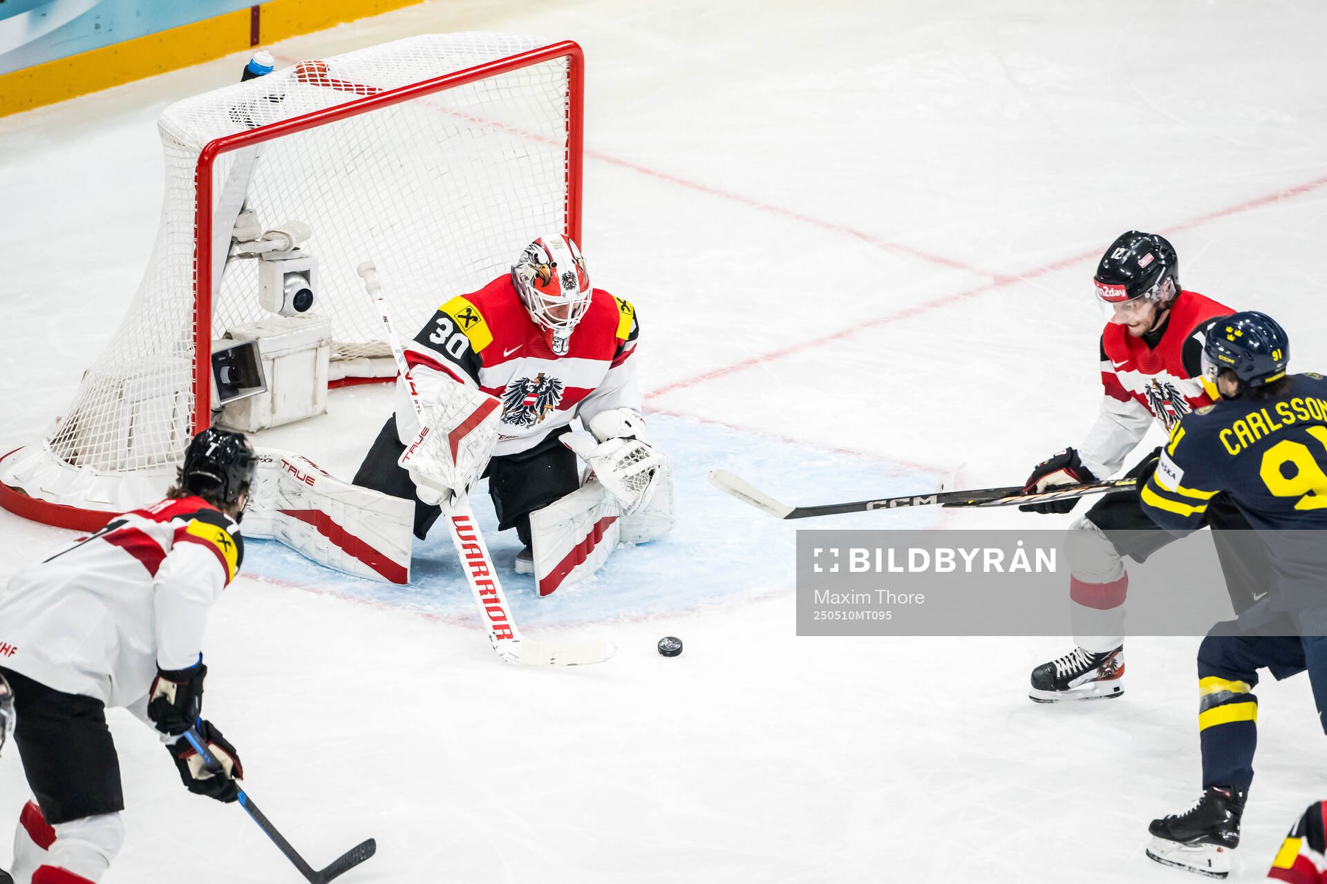Goaltender David Kickert of Austria