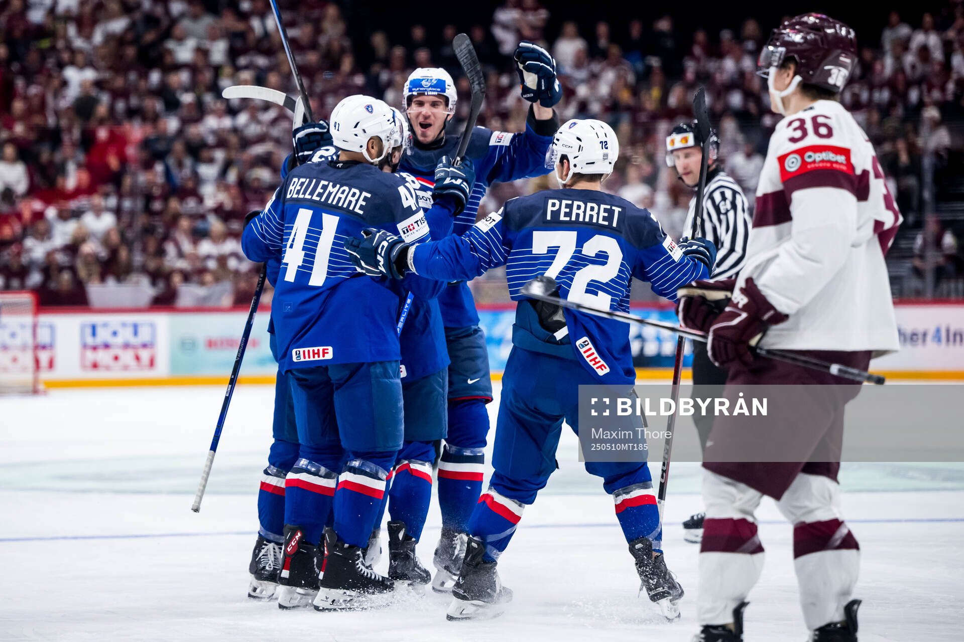 Dylan Fabre of France celebrating 1-0