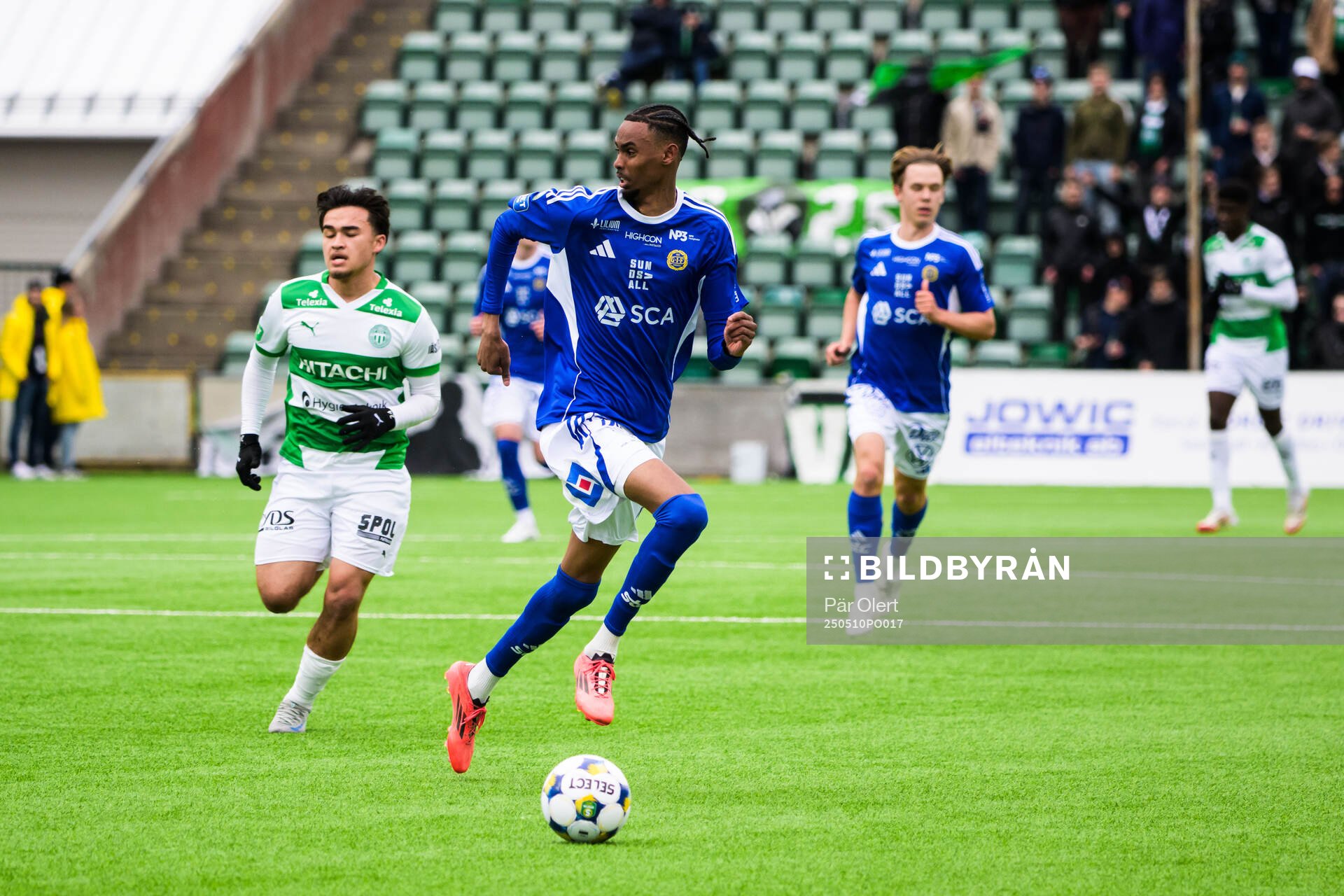 GIF Sundsvalls Yacqub Finey under fotbollsmatchen i Superettan mellan GIF Sundsvall och Västerås den 10 maj 2025 i Sundsvall. 