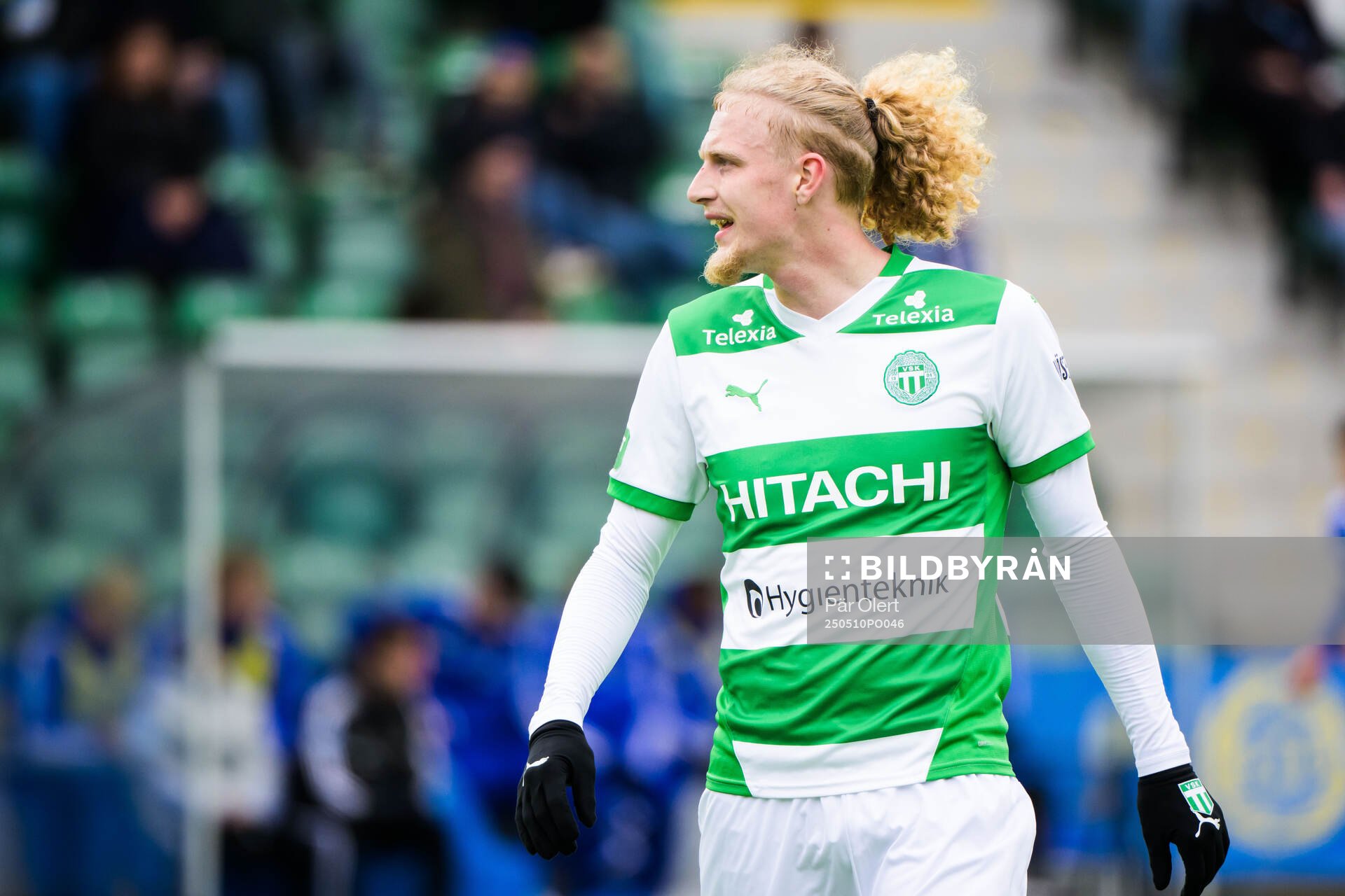 Västerås Tim Hartzell under fotbollsmatchen i Superettan mellan GIF Sundsvall och Västerås den 10 maj 2025 i Sundsvall. 