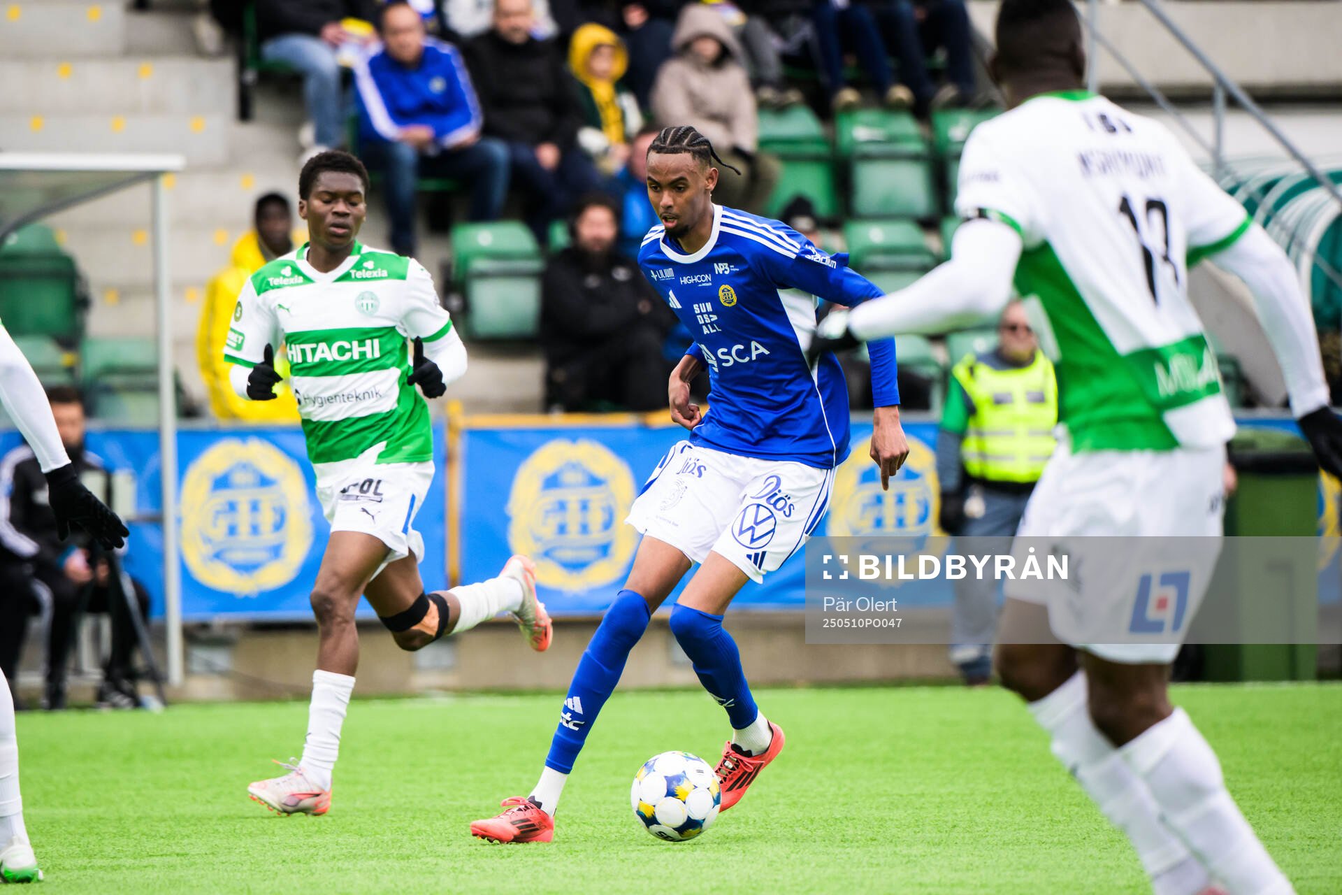 GIF Sundsvalls Yacqub Finey under fotbollsmatchen i Superettan mellan GIF Sundsvall och Västerås den 10 maj 2025 i Sundsvall. 