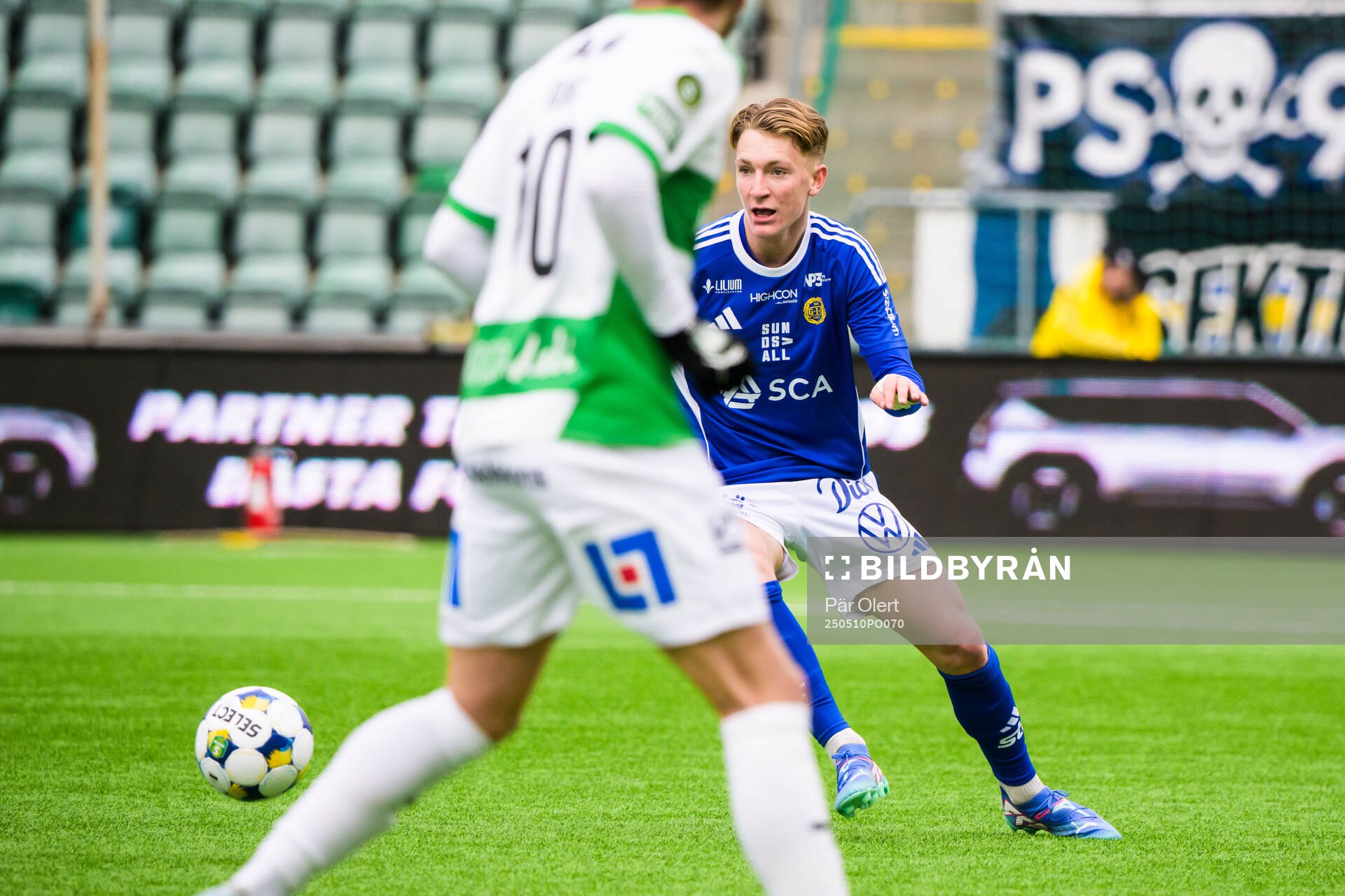 GIF Sundsvalls Hugo Aviander under fotbollsmatchen i Superettan mellan GIF Sundsvall och Västerås den 10 maj 2025 i Sundsvall. 