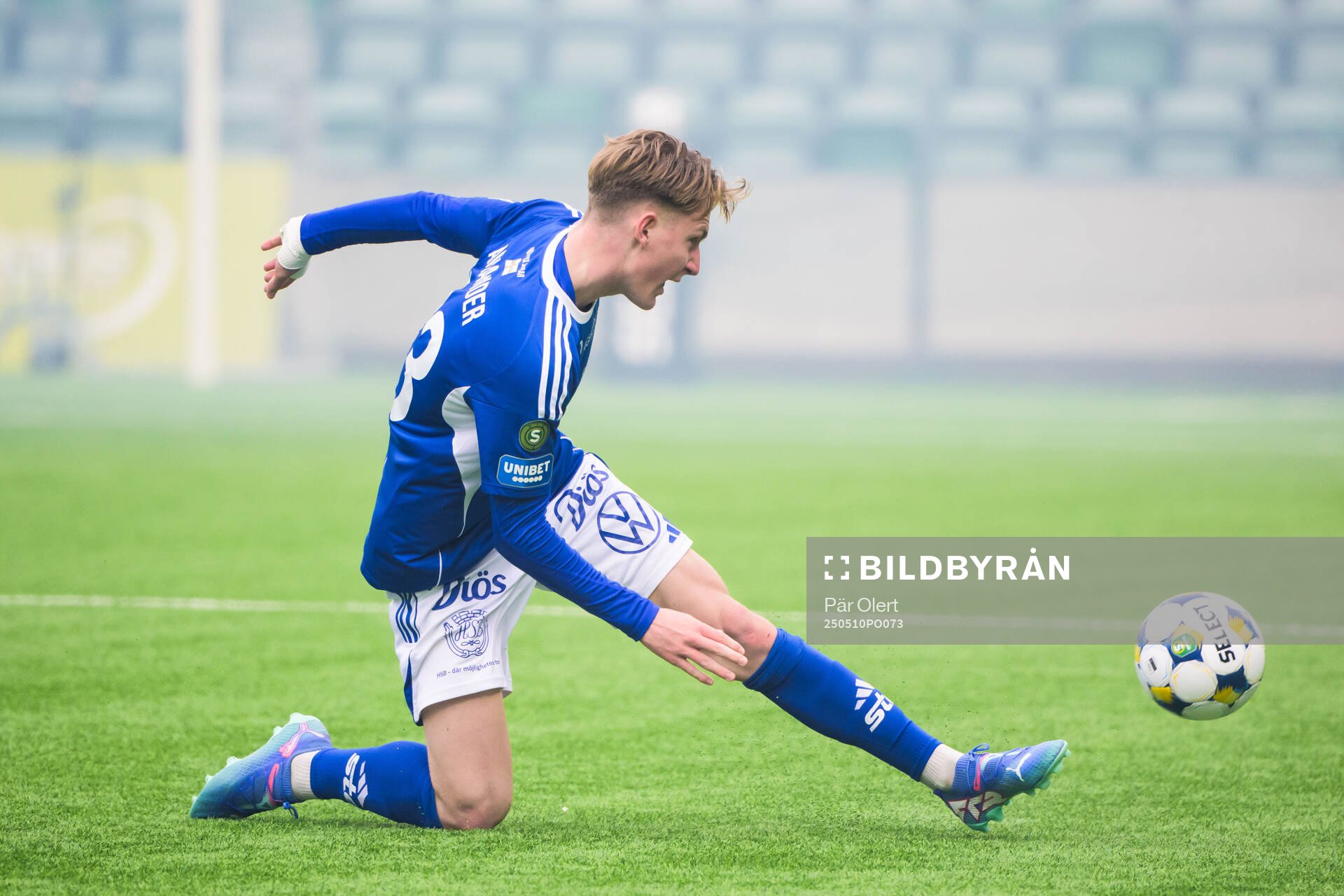 GIF Sundsvalls Hugo Aviander under fotbollsmatchen i Superettan mellan GIF Sundsvall och Västerås den 10 maj 2025 i Sundsvall. 